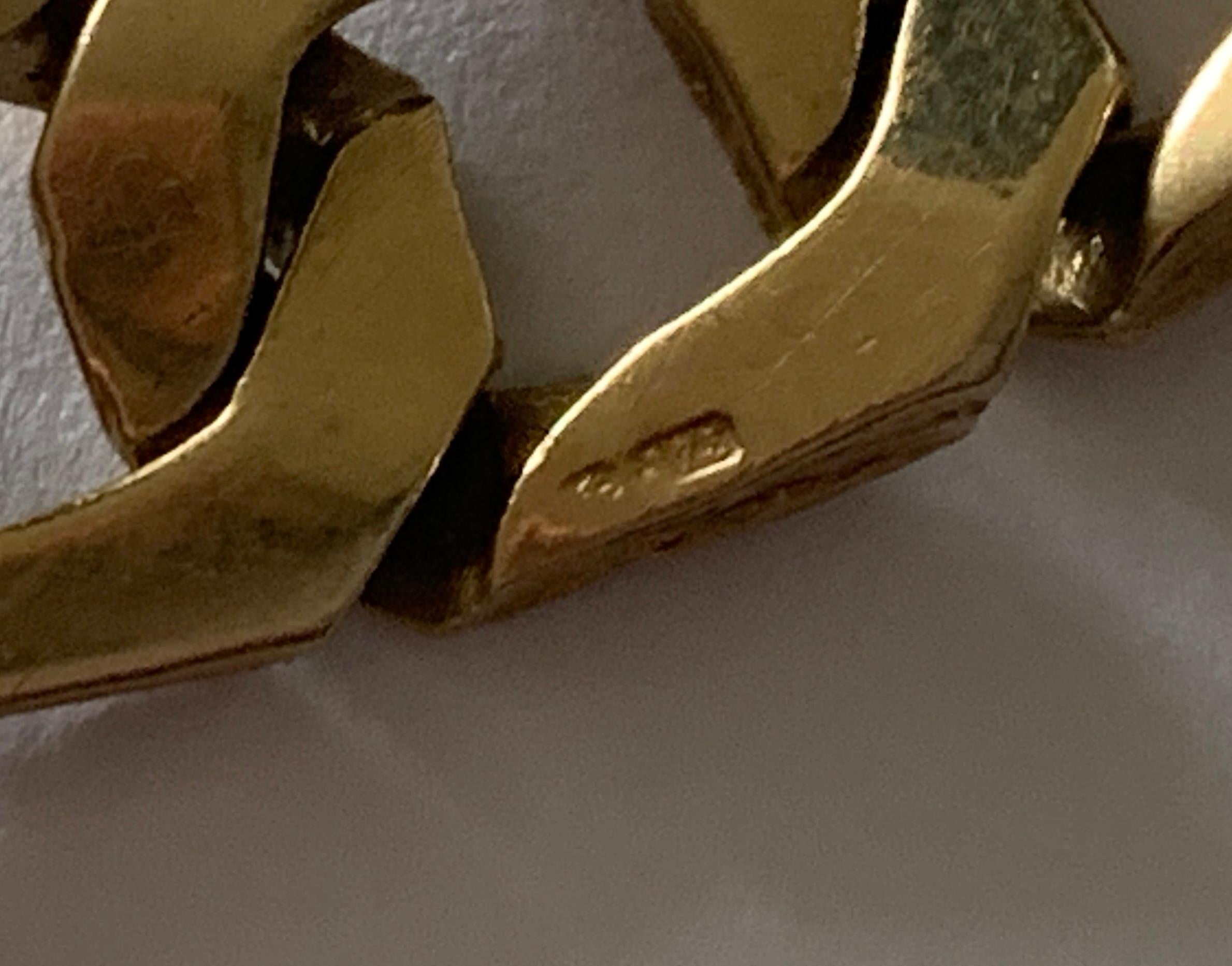 9ct 375 Gold Vintage Cuban Link Bracelet For Sale 4