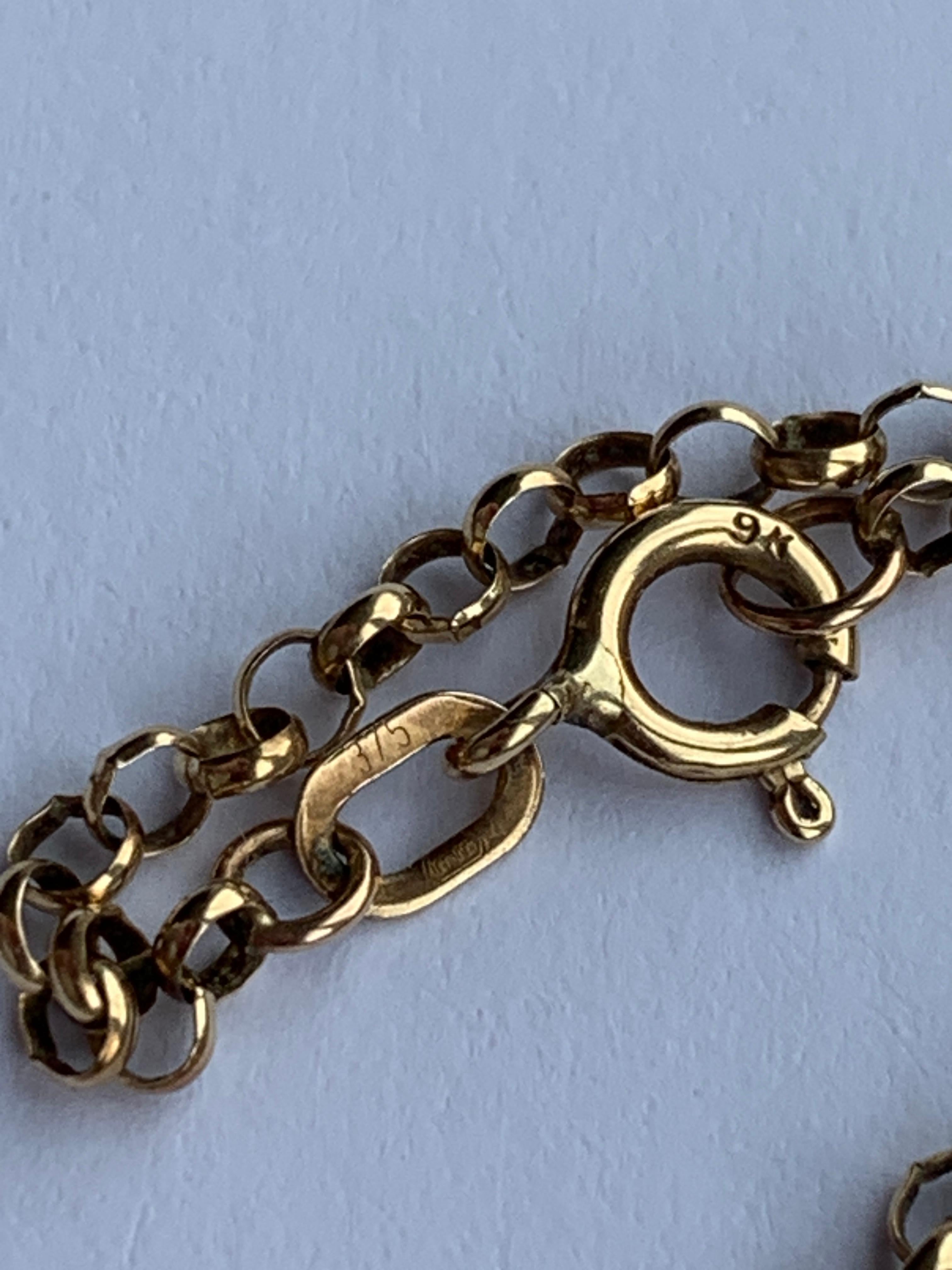 Chaîne en or 9ct 375 Vintage St.Christopher & 9ct Gold 21