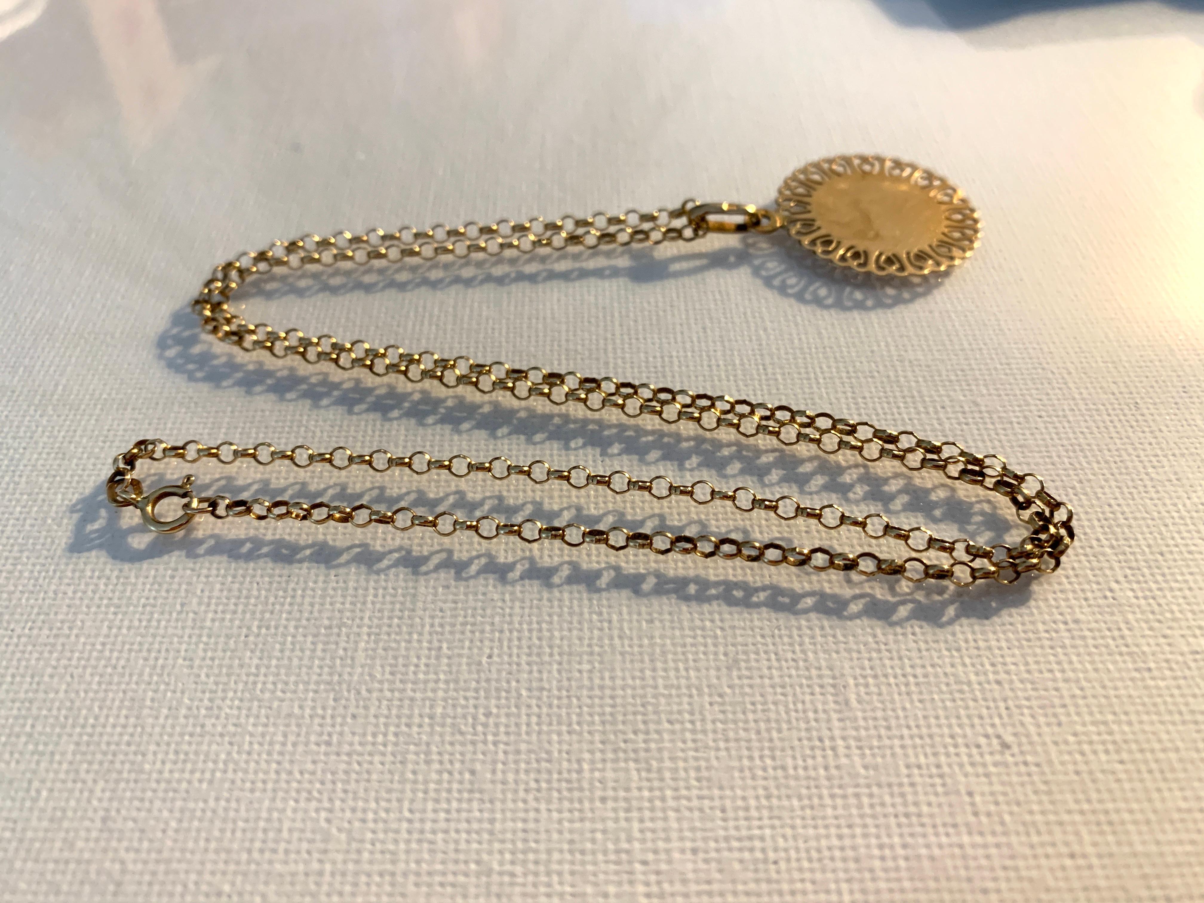Chaîne en or 9ct 375 Vintage St.Christopher & 9ct Gold 21