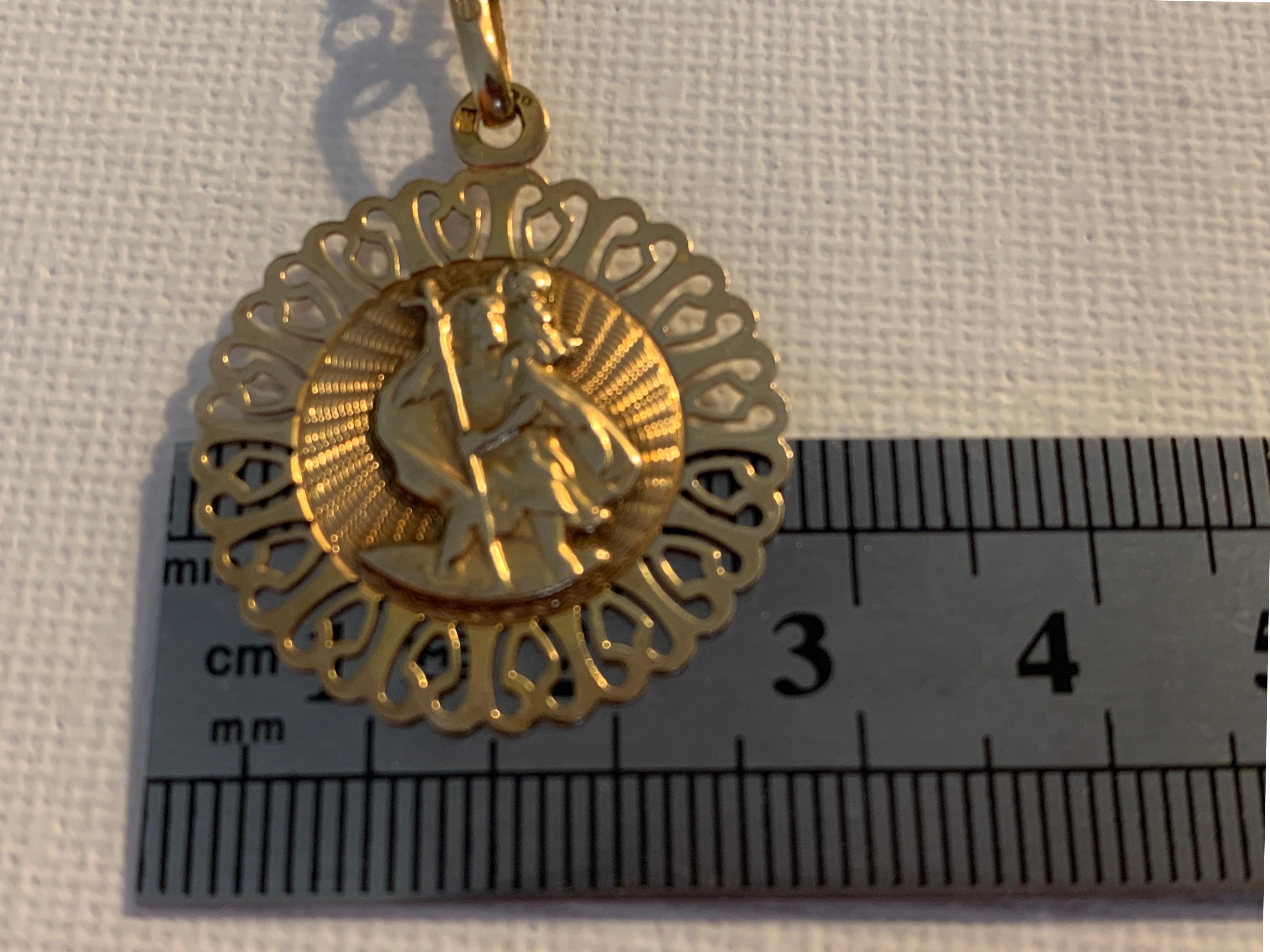 Chaîne en or 9ct 375 Vintage St.Christopher & 9ct Gold 21