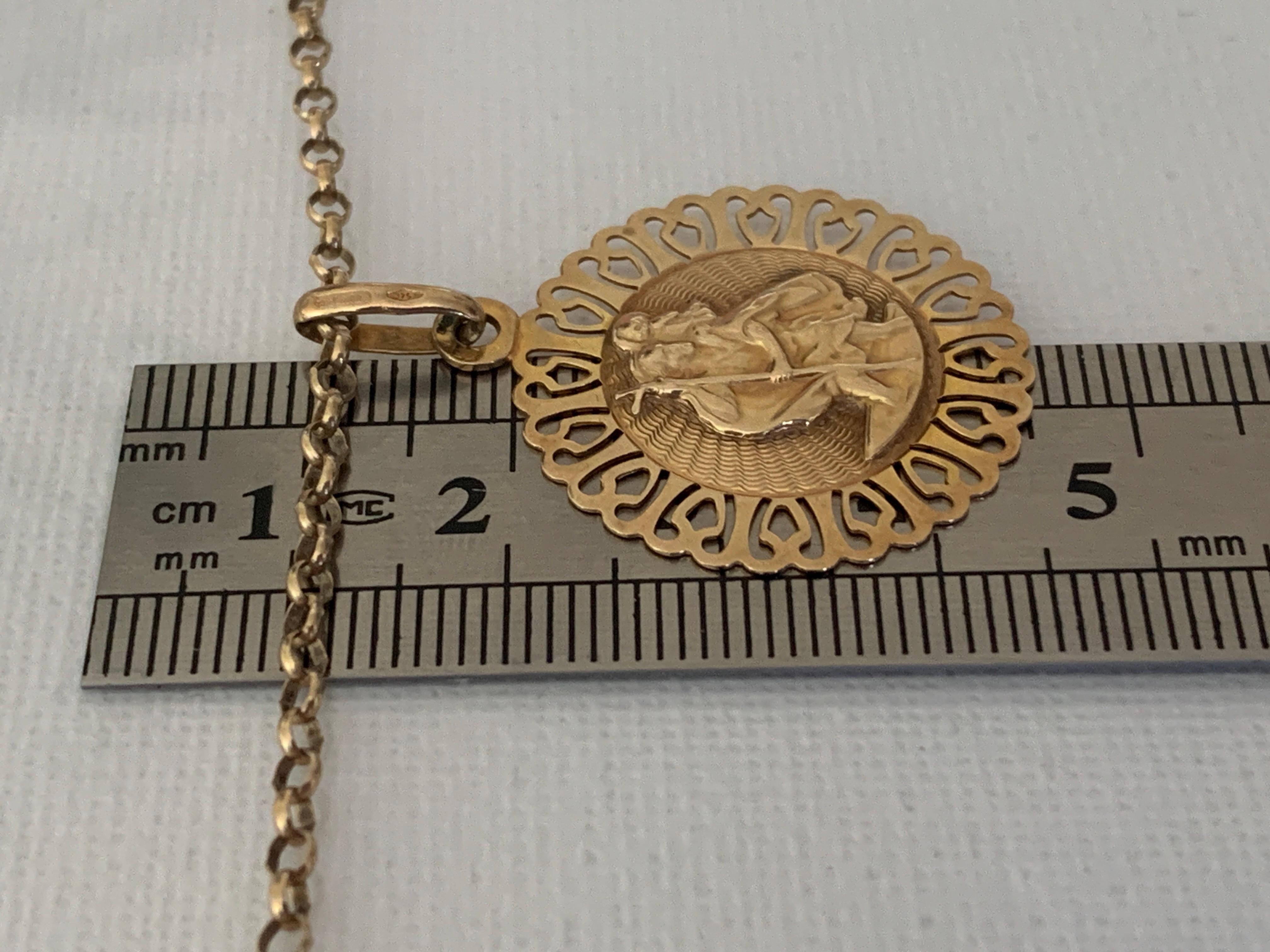 Chaîne en or 9ct 375 Vintage St.Christopher & 9ct Gold 21