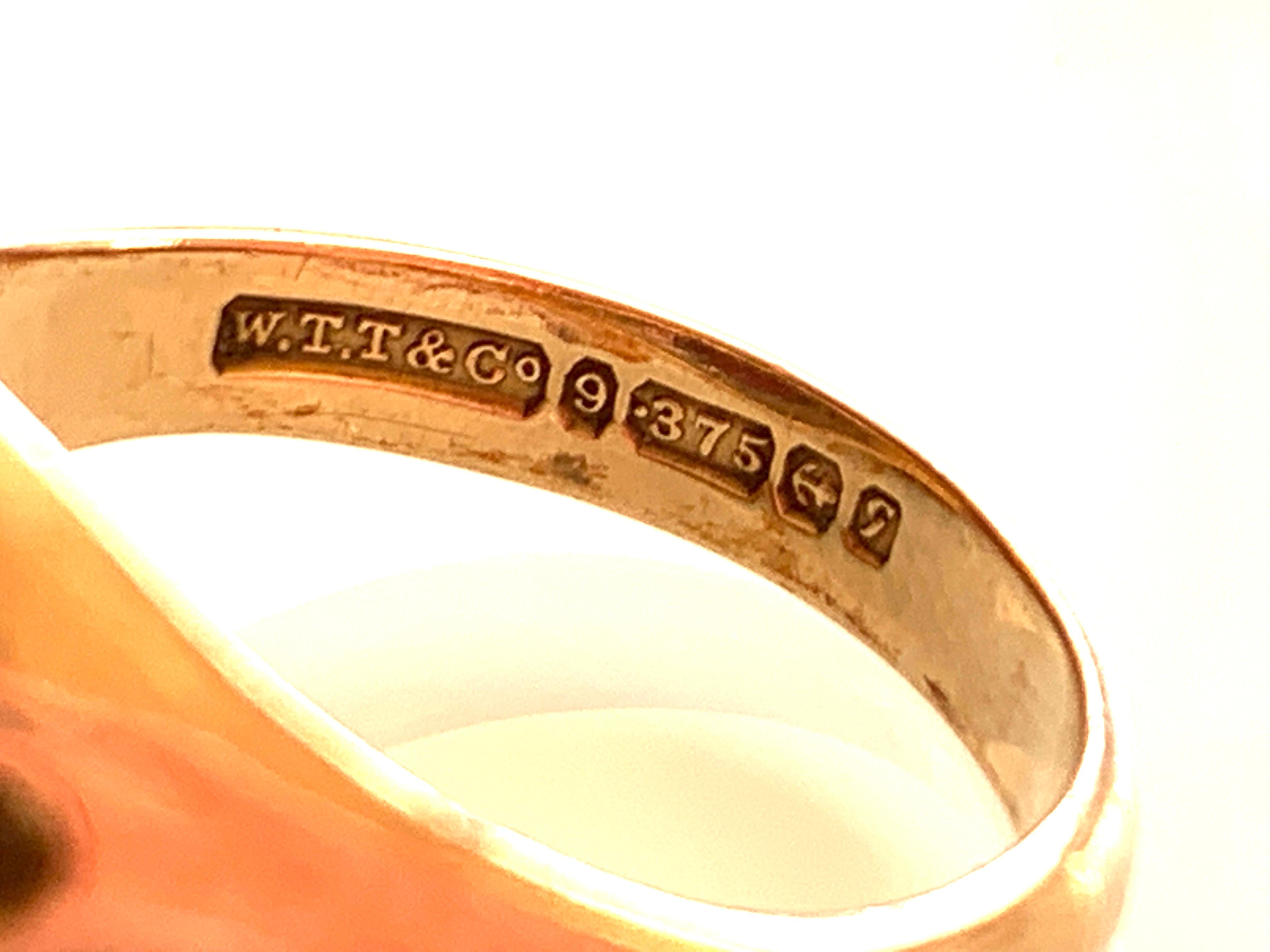Edwardian 9ct 375 Gold Wine Red Stone Ring, 1950s