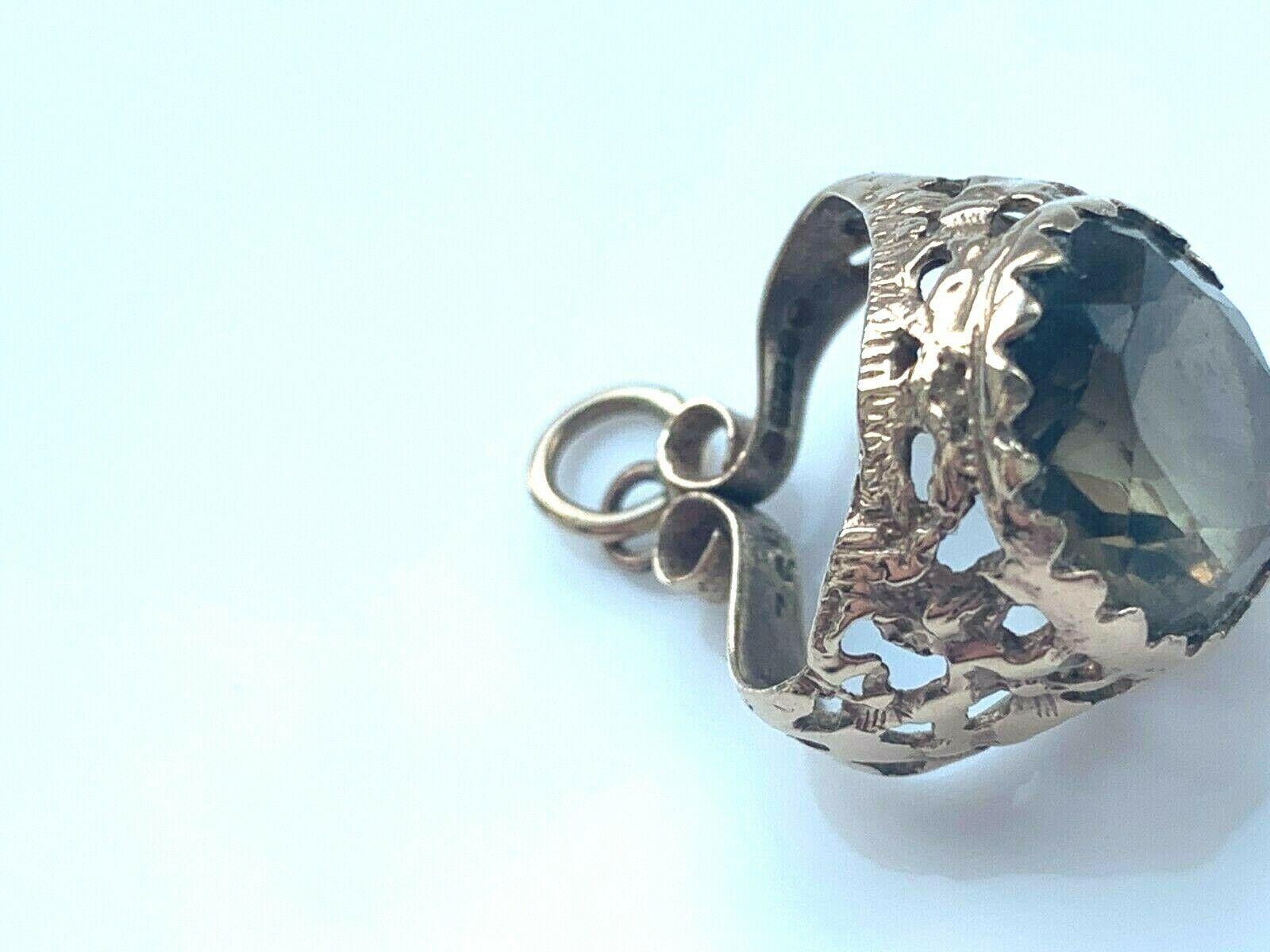 9ct 375 Rauchquarz Charm-Ring (Viktorianisch) im Angebot