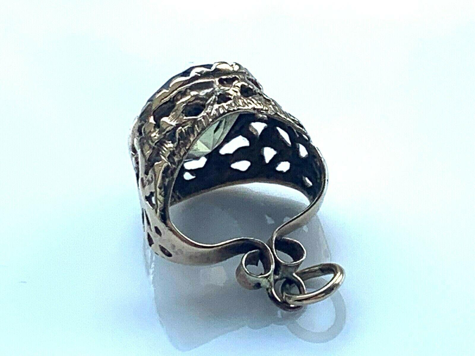 Victorian 9ct 375 Smokey Quartz Charm Ring For Sale