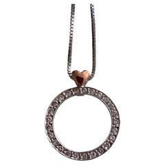 9ct 375 White Gold Diamond Circle Necklace