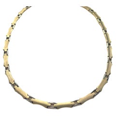 9ct 375 Yellow & White Gold Link Necklace