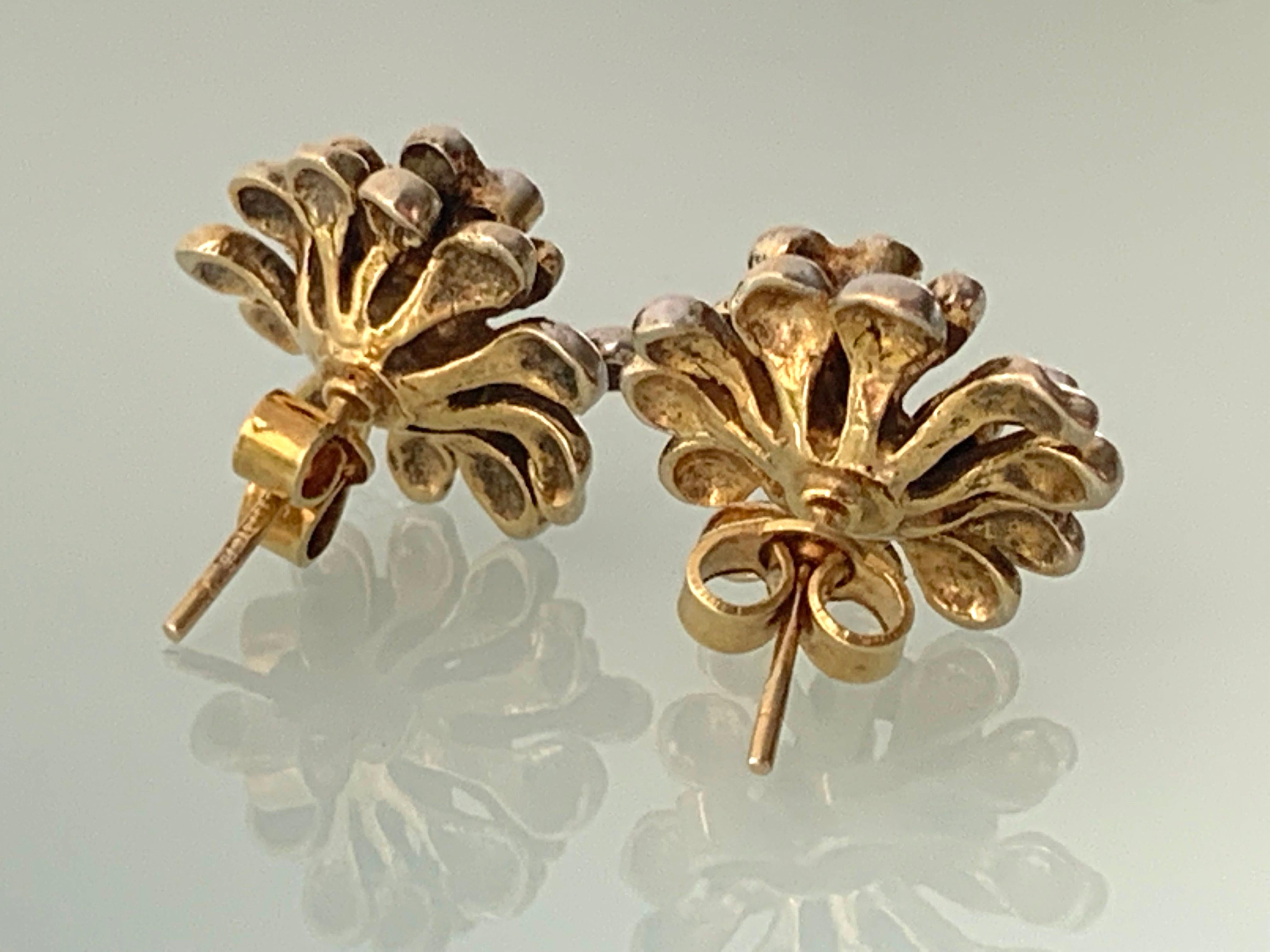 9ct Gold Diamant-Ohrringe (Rohschliff) im Angebot
