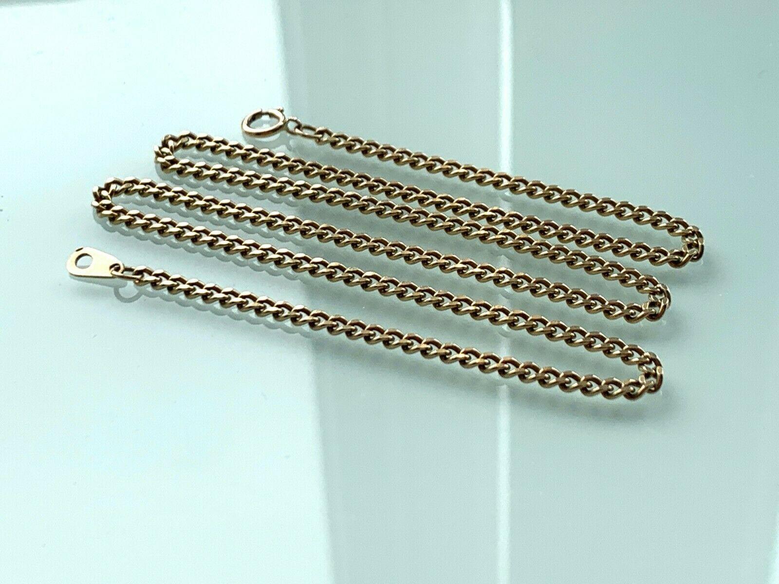 9ct 375 Gold beautiful Vintage Curb Chain
Deep vintage patina gold 
Length - 16 Inches 
Fully Hallmarked 
Thickness 2 (Millimetres)
Total Weight 6.42 grammes 