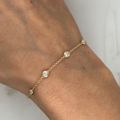9ct Gold 5 Stone Diamond Bracelet