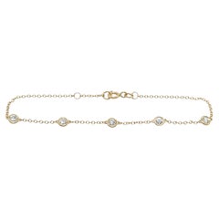9ct Gold 5 Stone Diamond Bracelet
