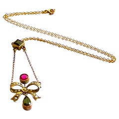 9ct Gold Antique Bow Choker Necklace
