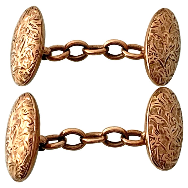 9ct Gold Antique Cufflinks For Sale at 1stDibs