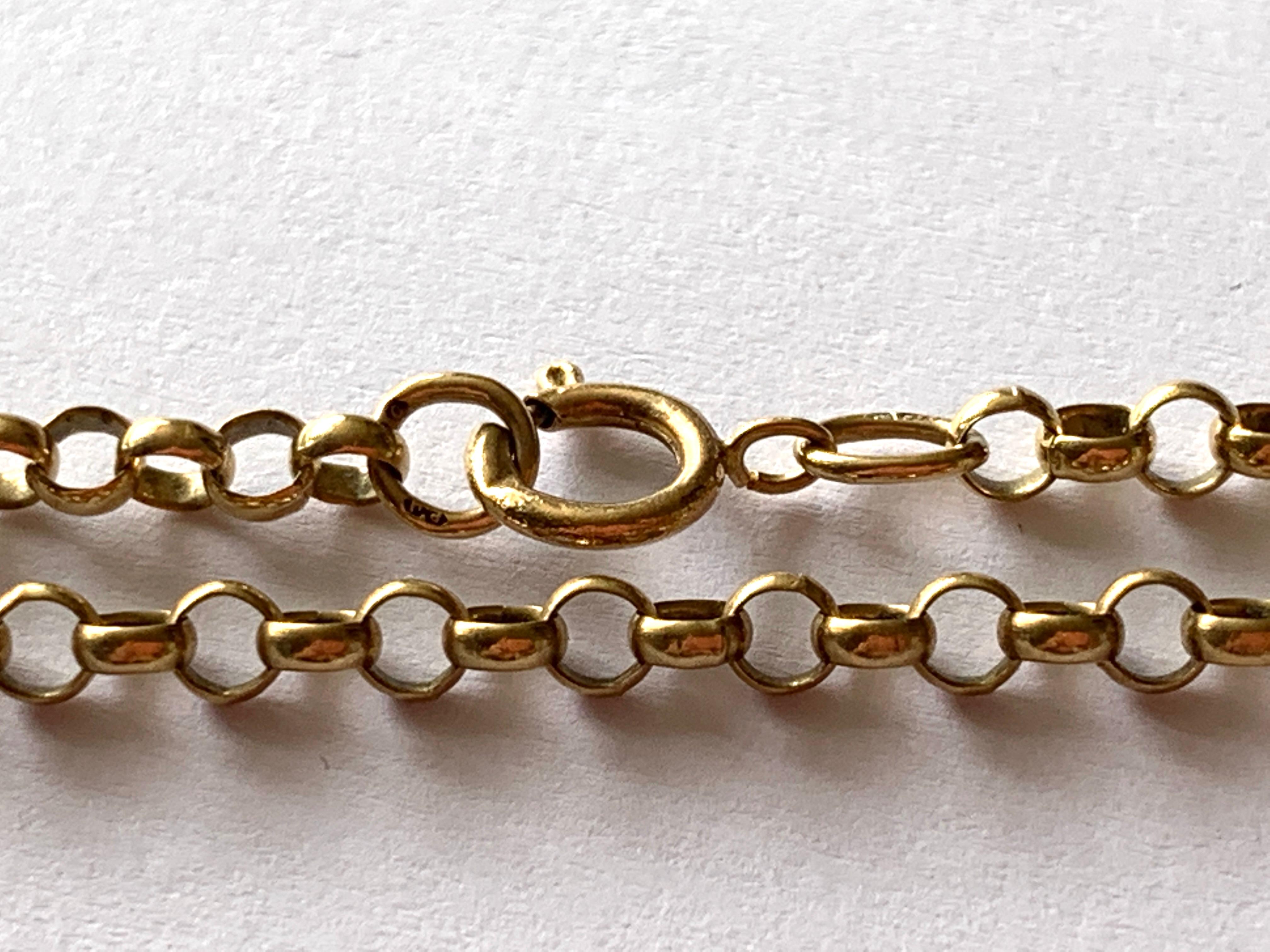 Victorian 9ct Gold Antique Gold Chain For Sale
