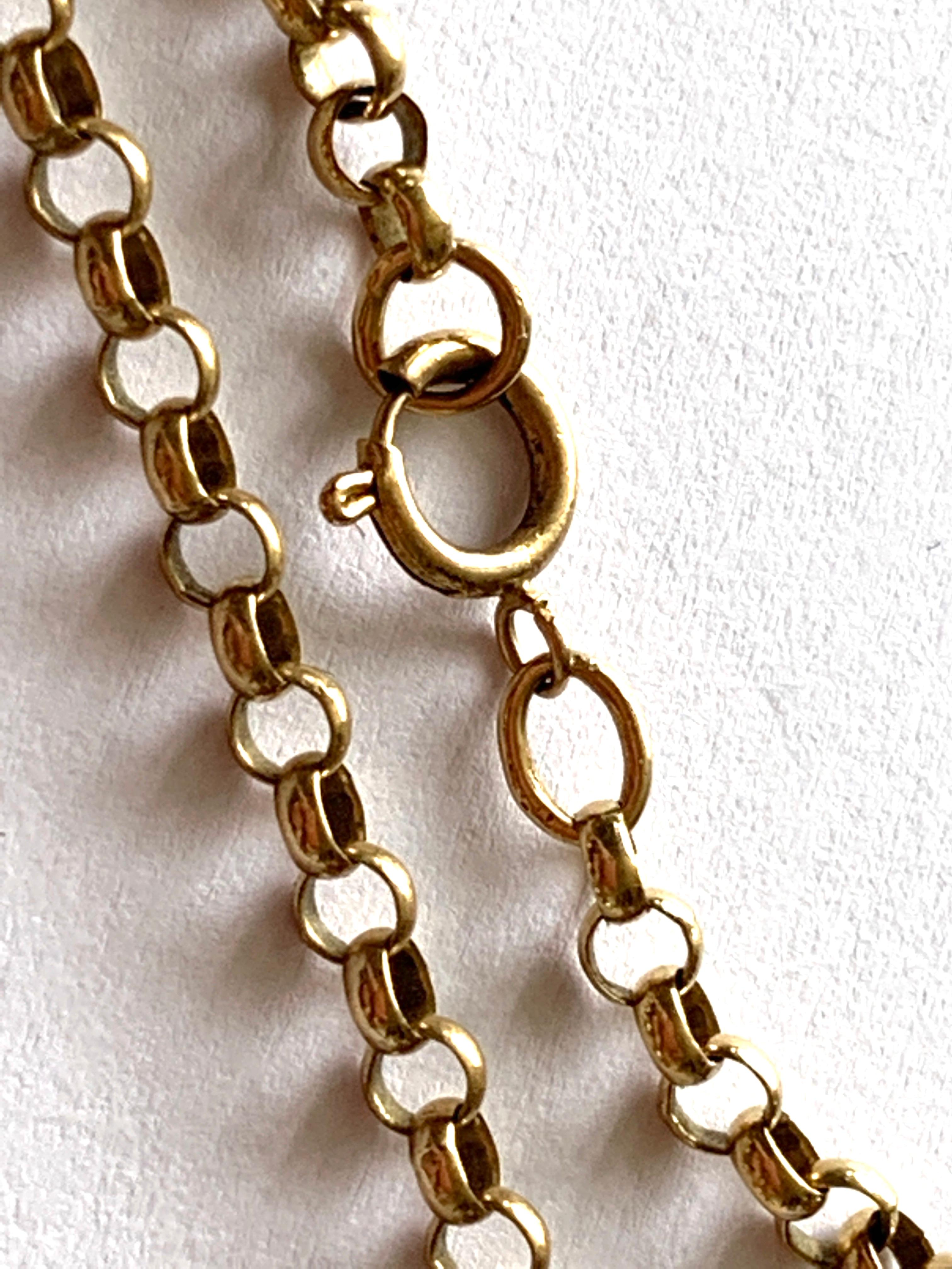 Women's or Men's 9ct Gold Antique Gold Chain For Sale