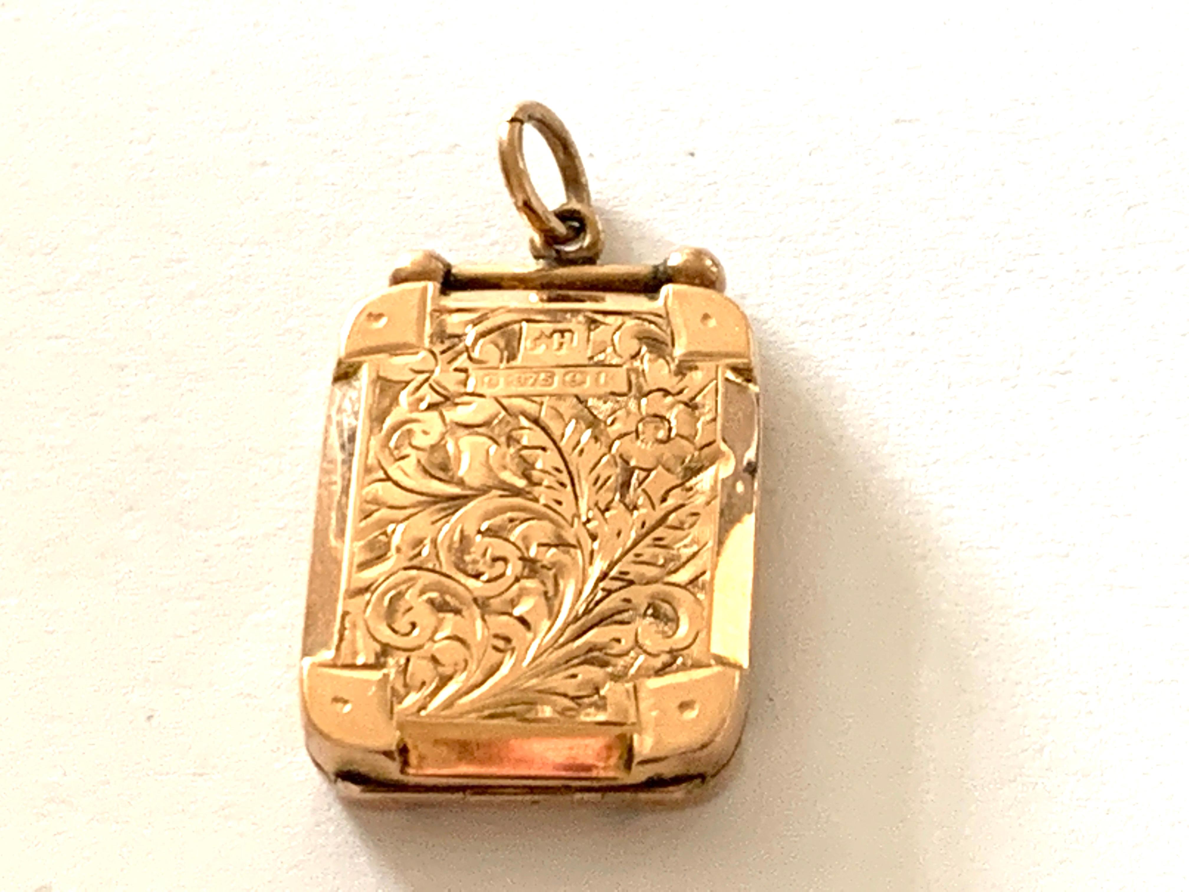 9ct Gold Antike Medaillon im Zustand „Gut“ im Angebot in London, GB