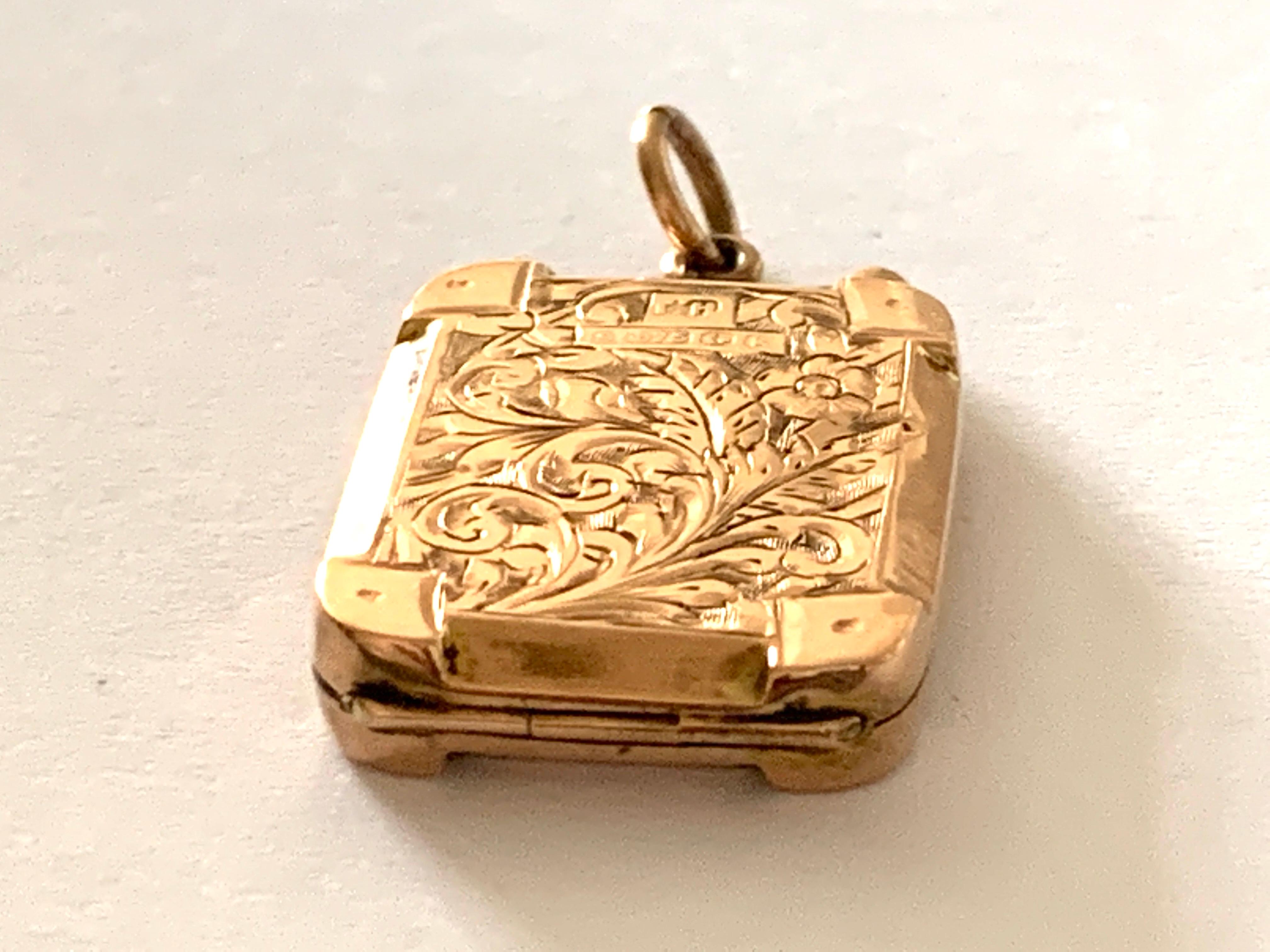 9ct Gold Antike Medaillon im Angebot 2