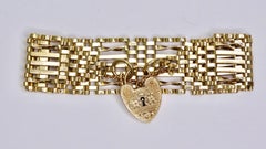 9ct Gold Antique Victorian Heart Padlock Bracelet