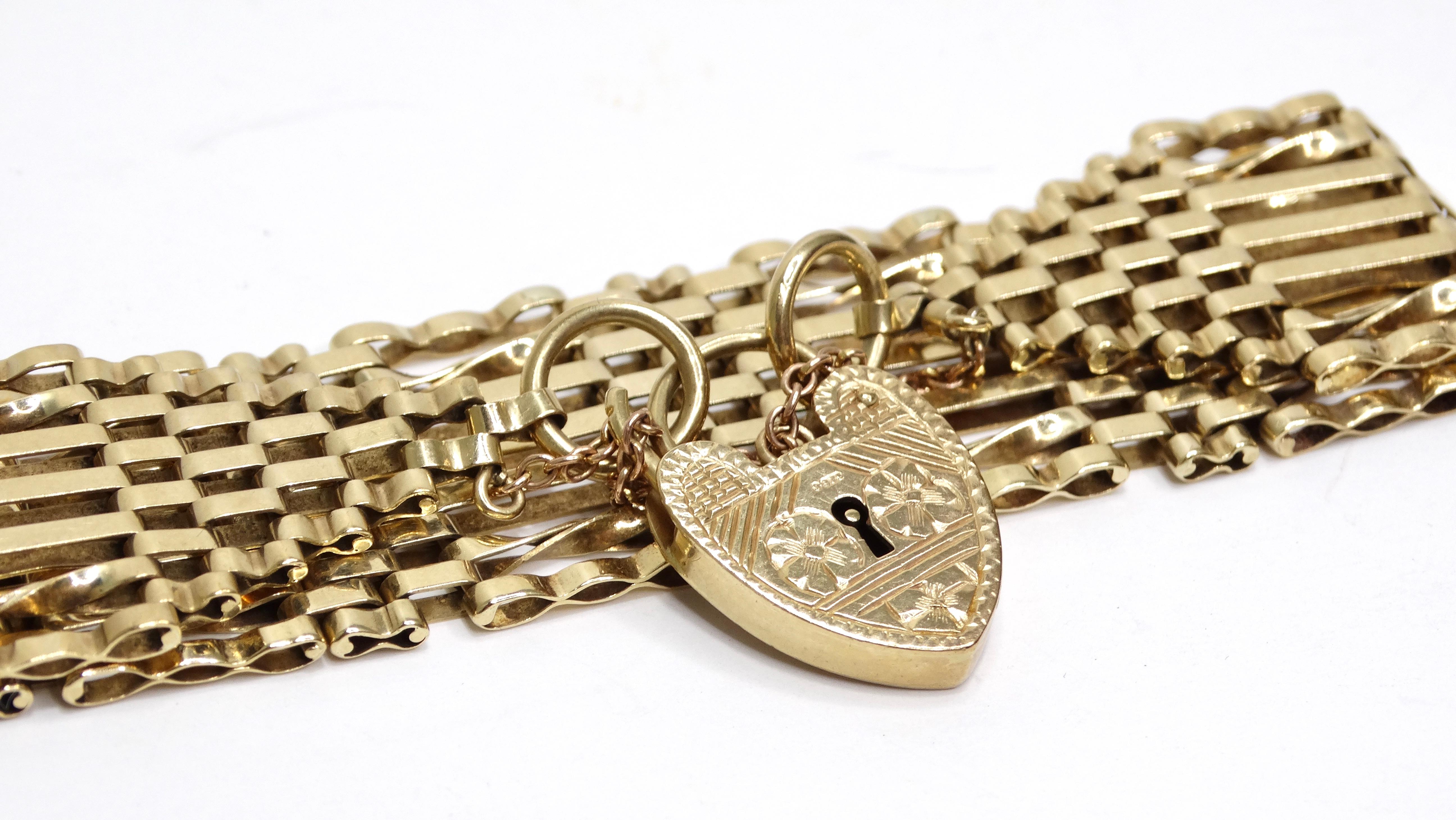 9ct gold 4 bar gate bracelet