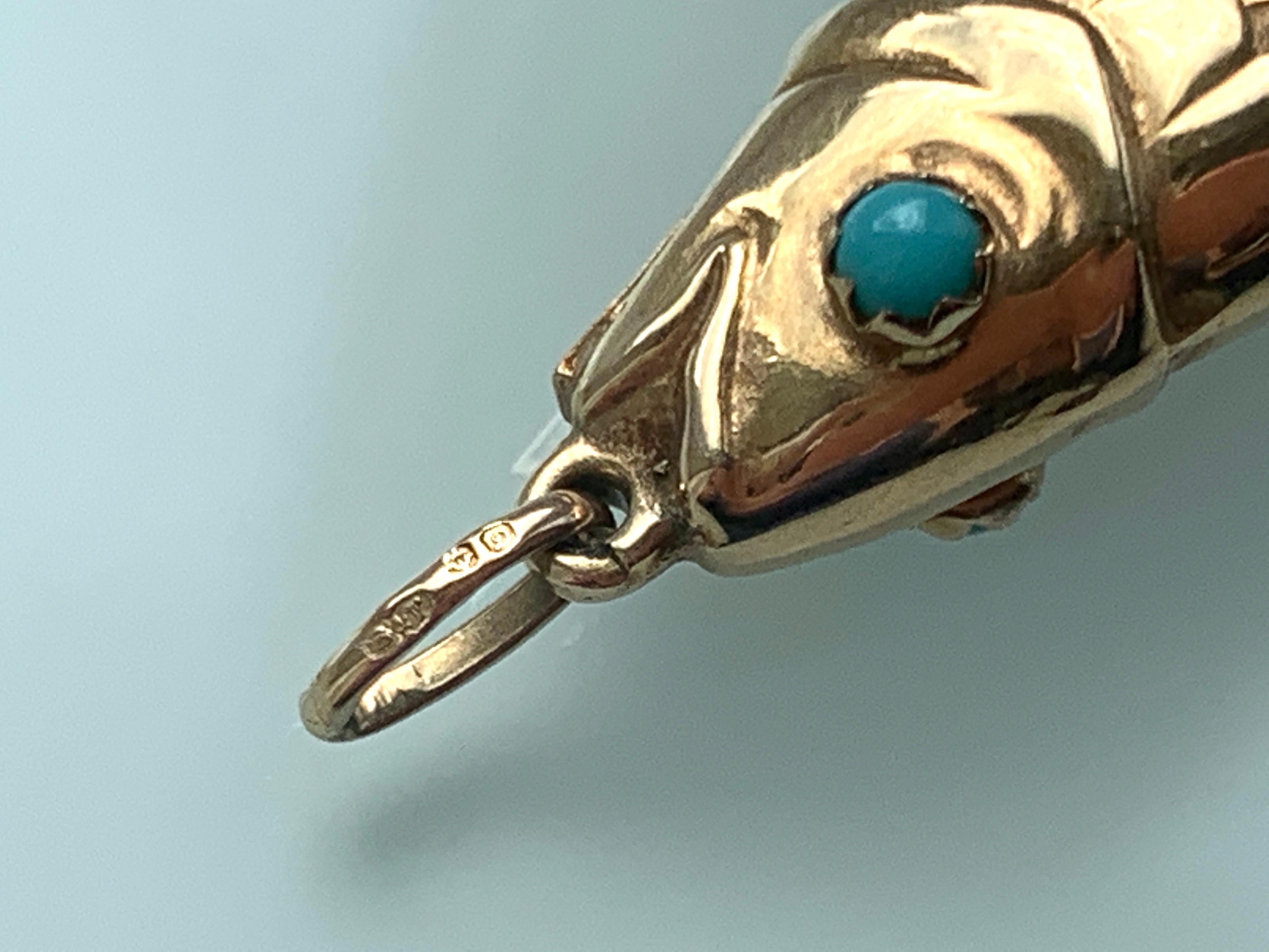 Women's 9ct Gold Articulated Fish by Italian Goldsmith UnoAErre