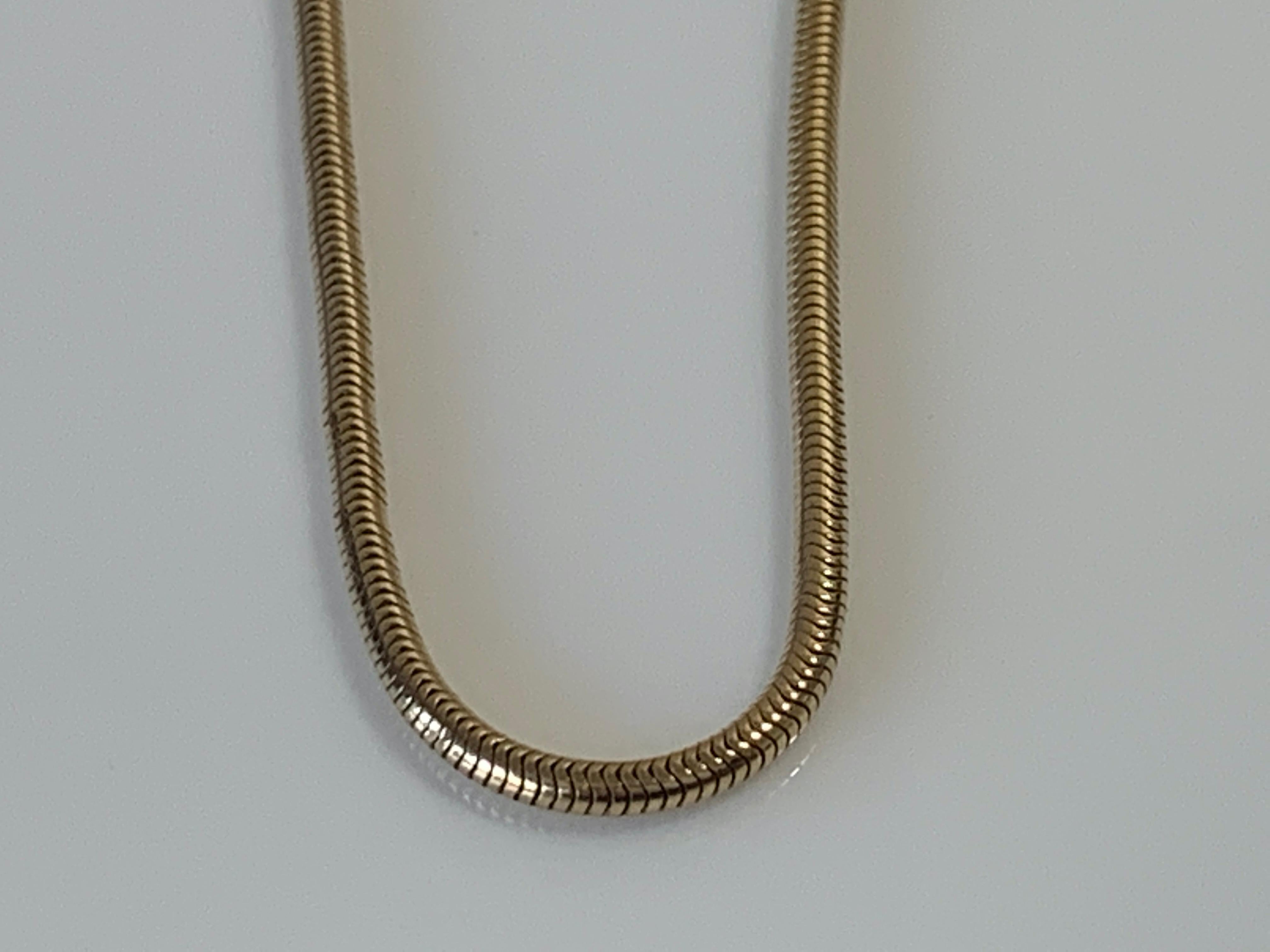 9ct Gold Balestra Goldsmiths Vintage Snake Chain In Good Condition In London, GB