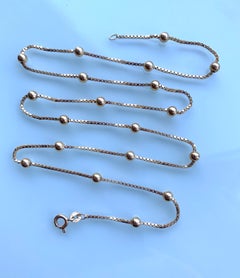 9ct Gold Ball Ball & Box 23.5" Chain 7.83g