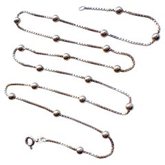 9ct Gold Ball Ball & Box 23.5" Chain 7.83g