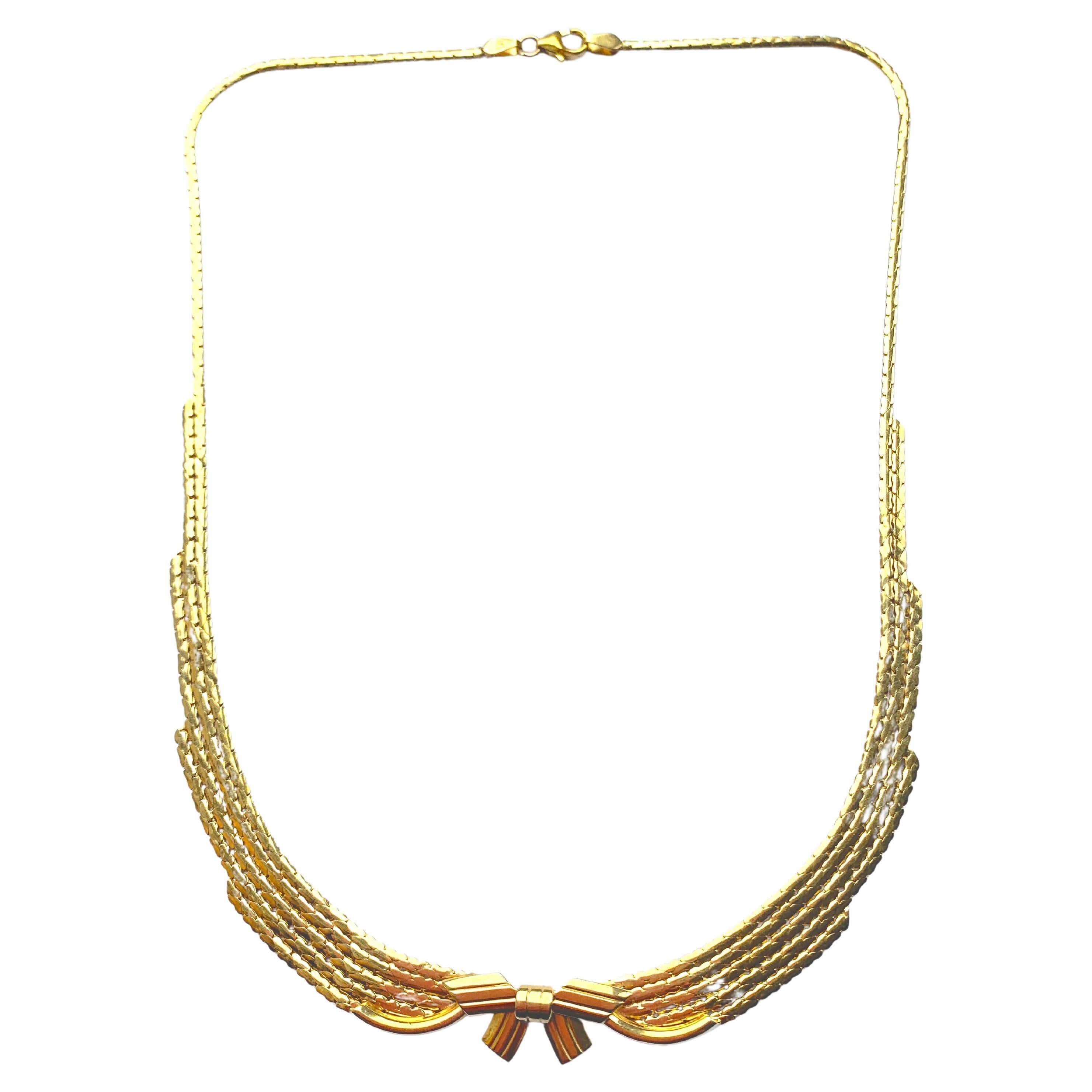 9 Carat Gold Bow Design Necklace