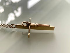 9ct Gold Brutalist Crucifix Necklace