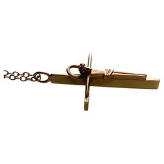 9ct Gold Brutalist Crucifix Necklace