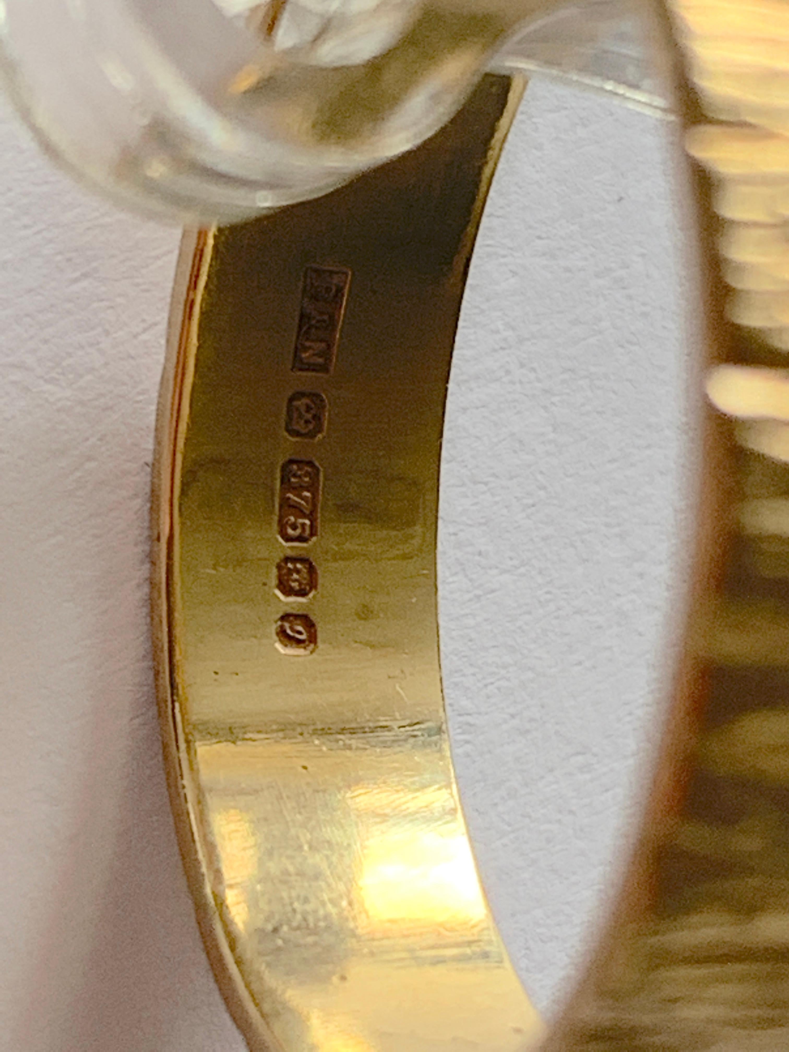 Women's or Men's 9ct Gold Brutalist Design Vintage Wedding Band