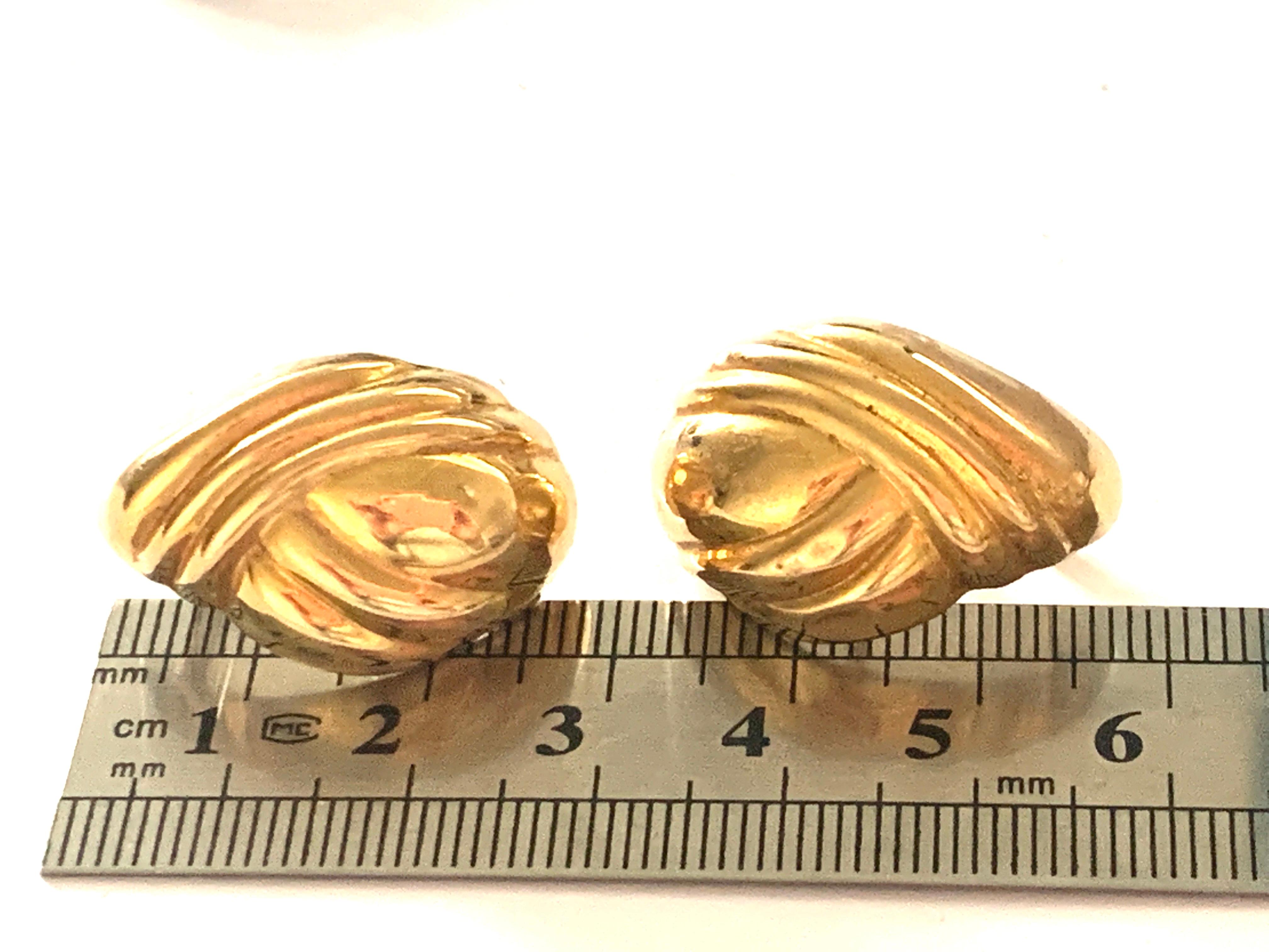 9ct Gold Chunky Earrings For Sale 5