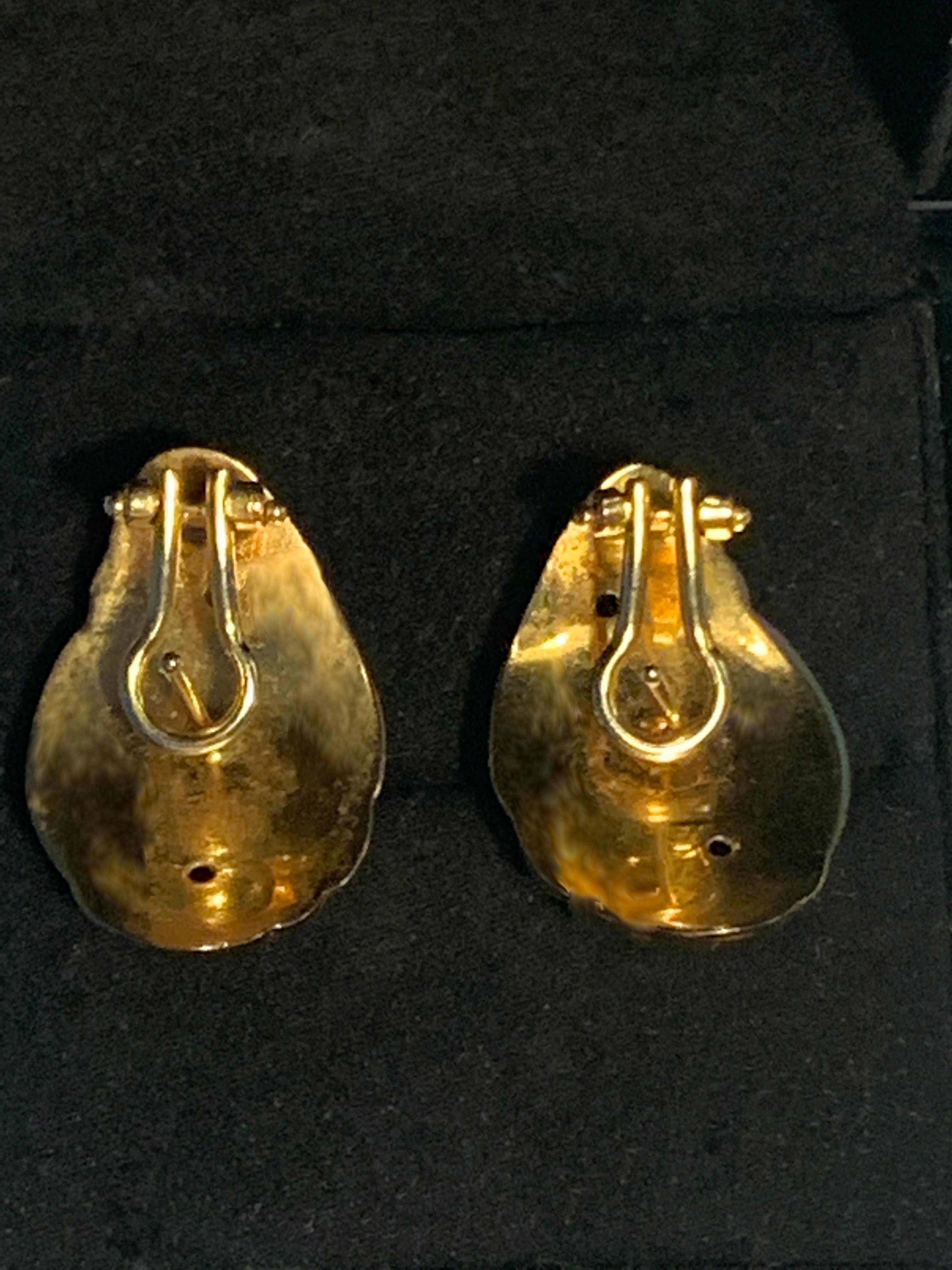 9ct Gold Chunky Earrings In Good Condition For Sale In London, GB