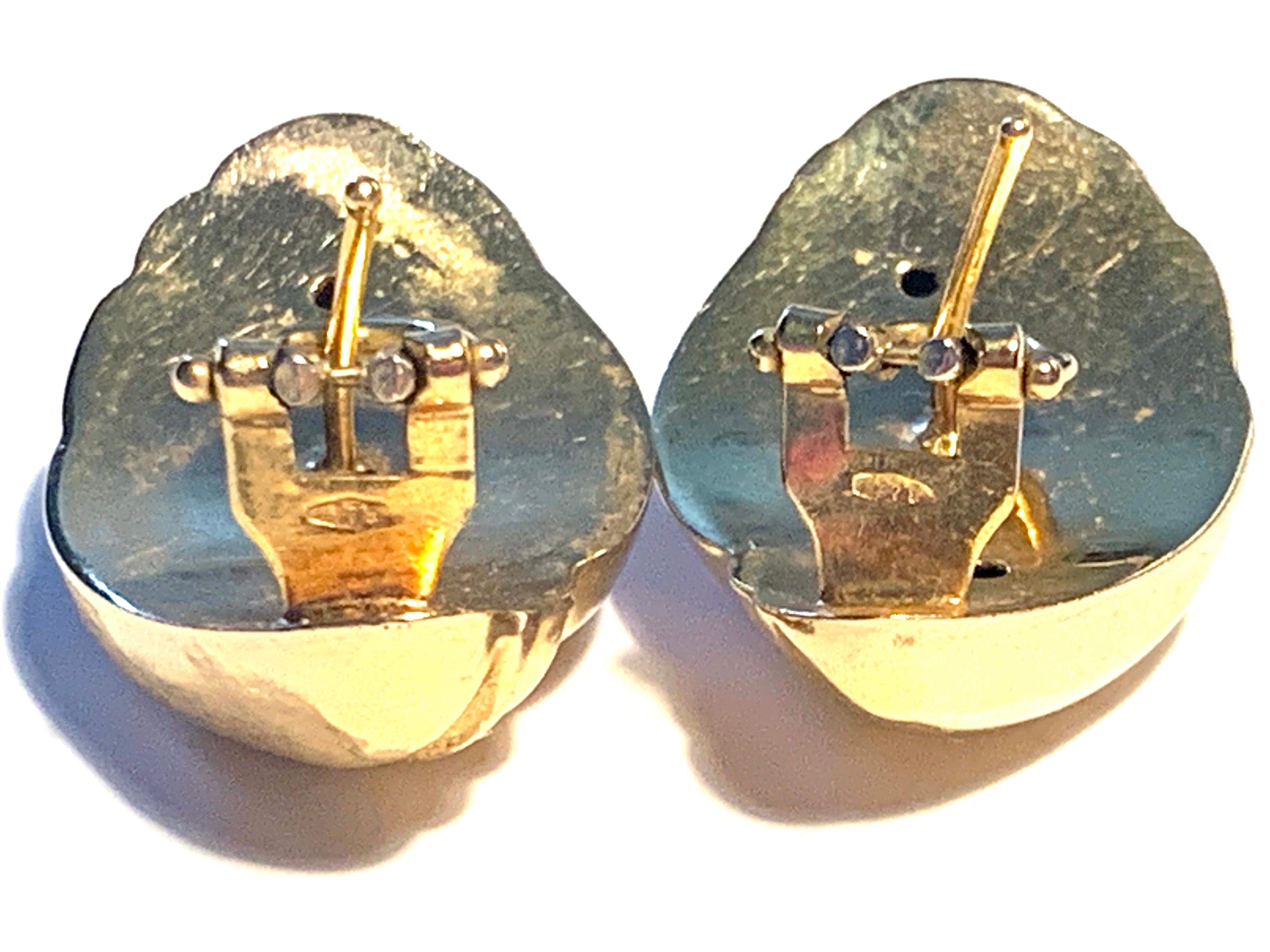 9ct Gold Chunky Earrings For Sale 2