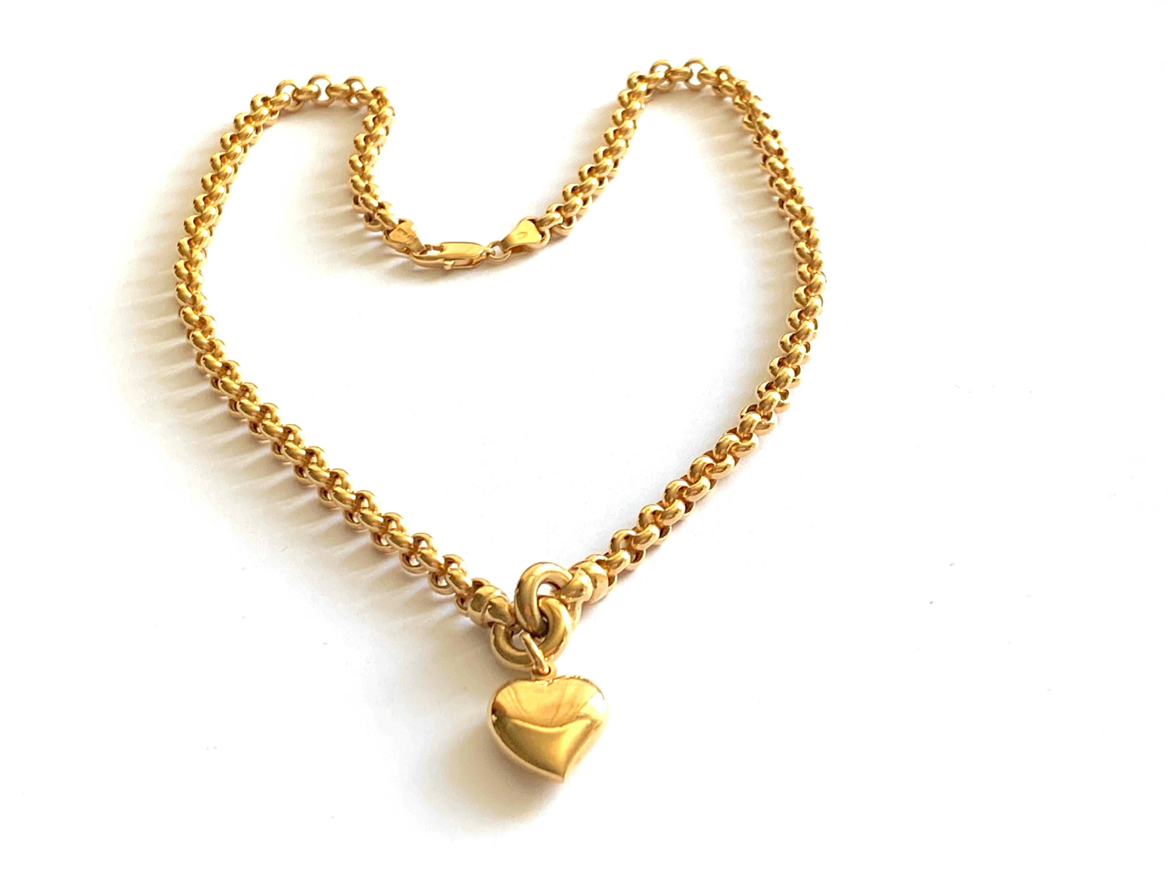 9ct Gold Chunky Heart Necklace 1