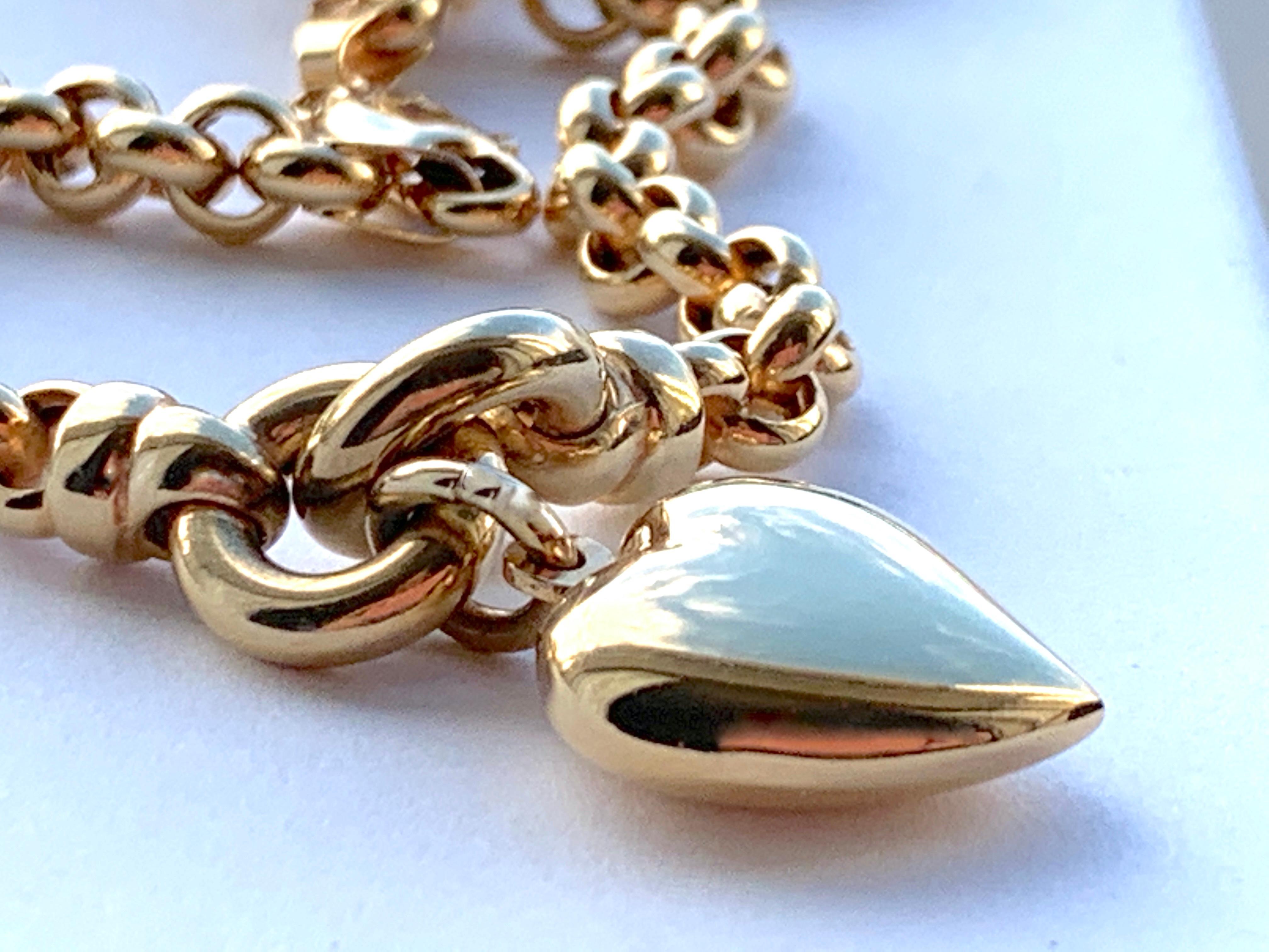 9ct Gold Chunky Heart Necklace 3