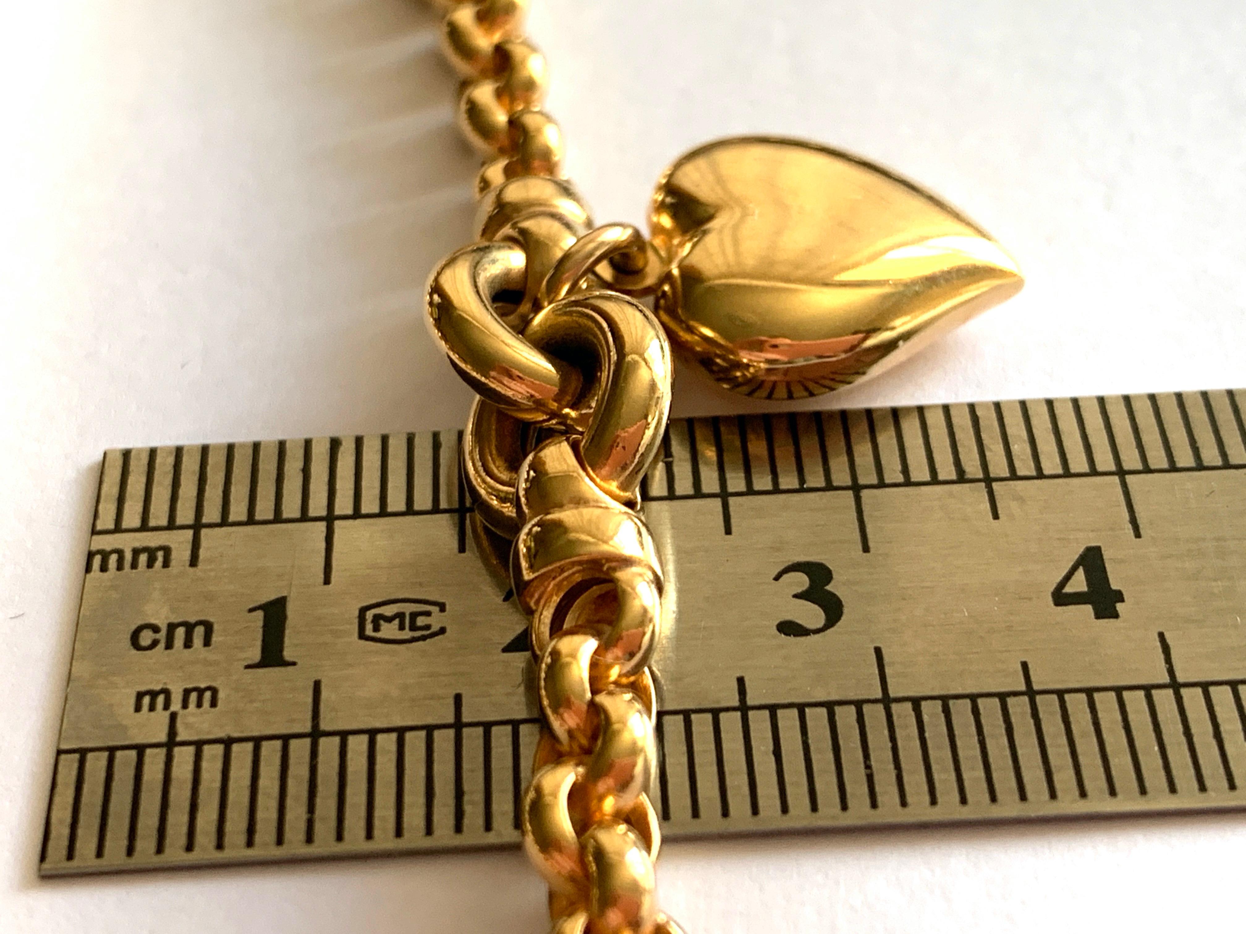 9ct Gold Chunky Heart Necklace 4