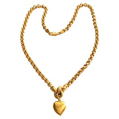 9ct Gold Chunky Heart Necklace