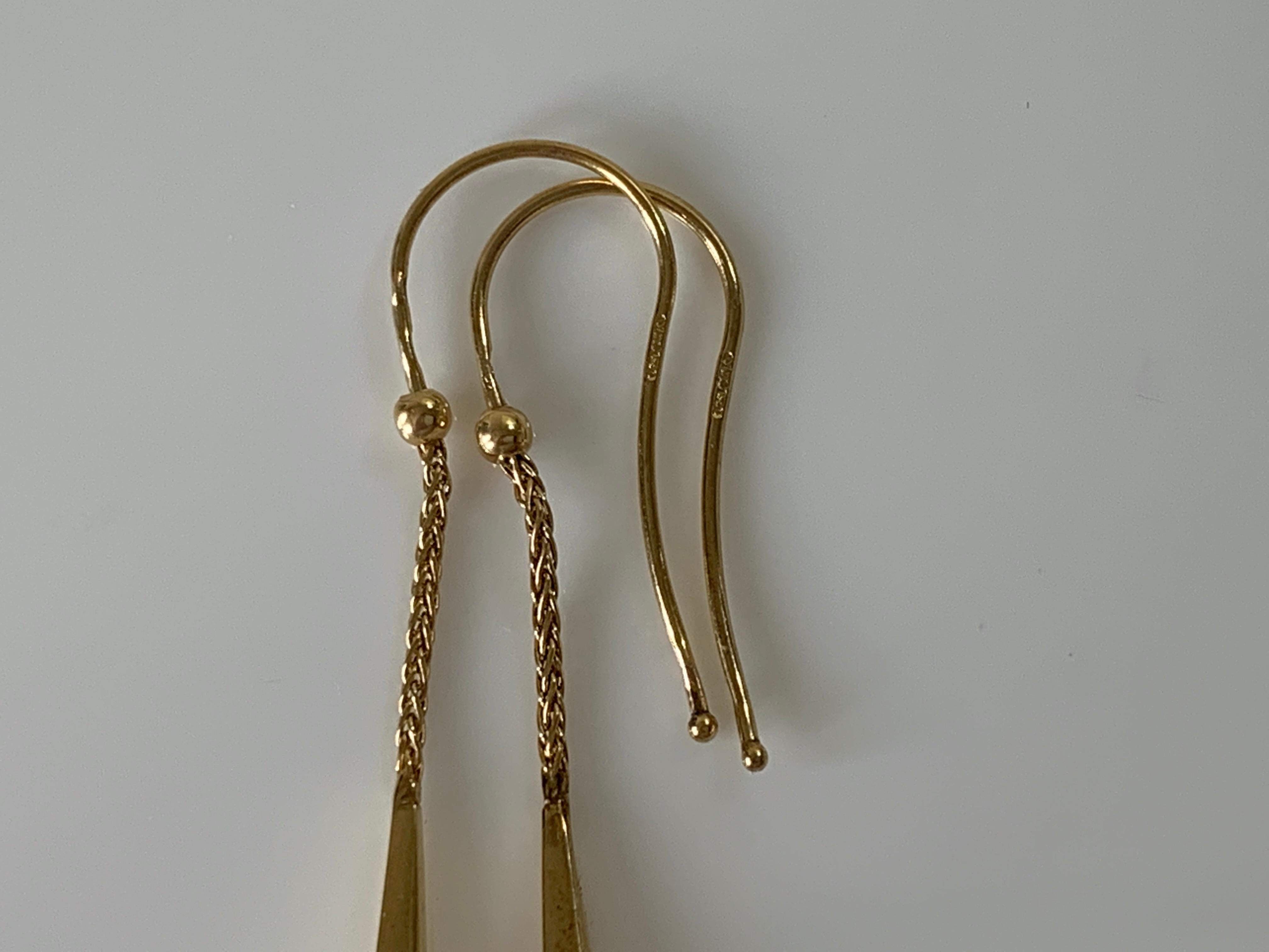 Women's 9ct Gold Chain Earrings For Sale