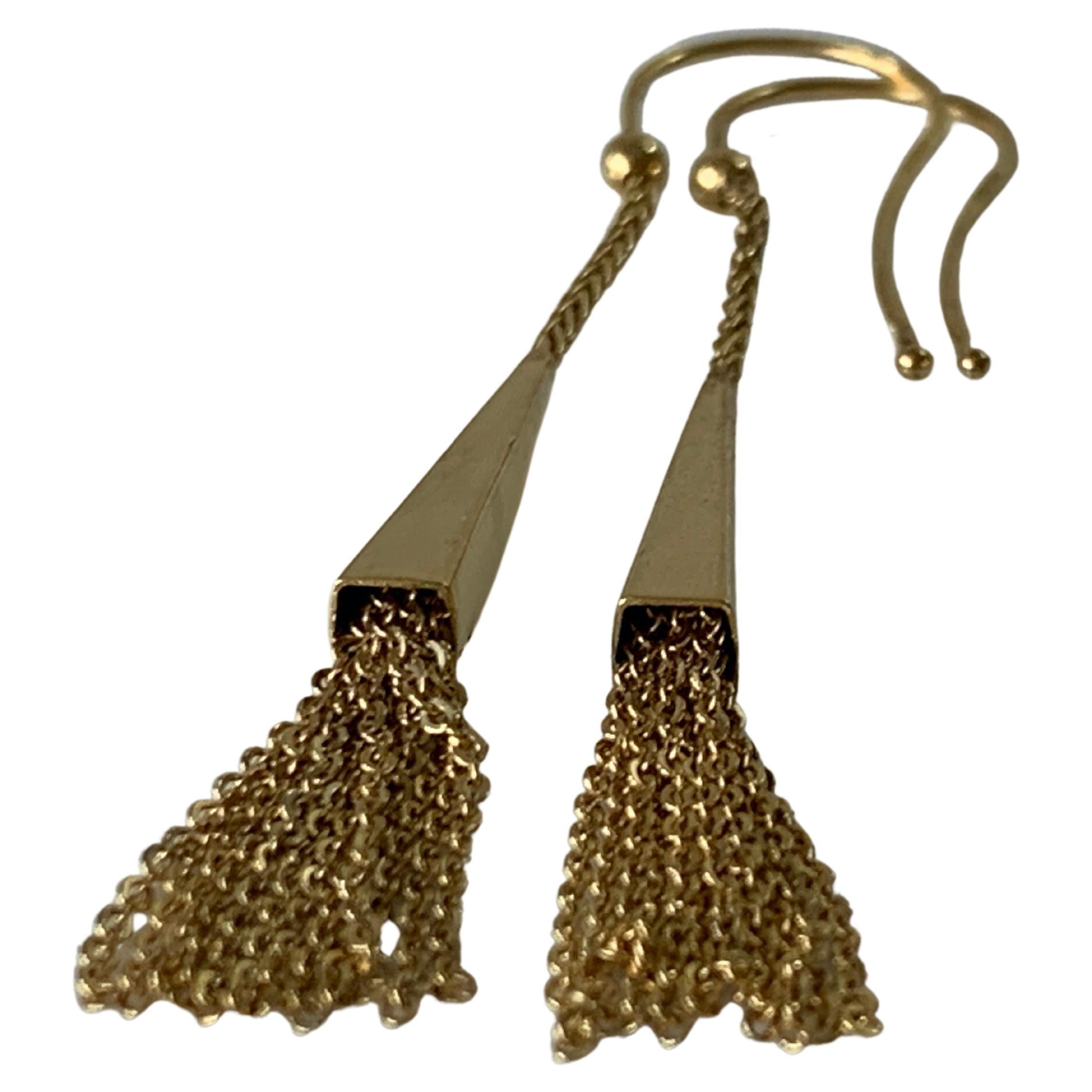 9ct Gold Chain Earrings