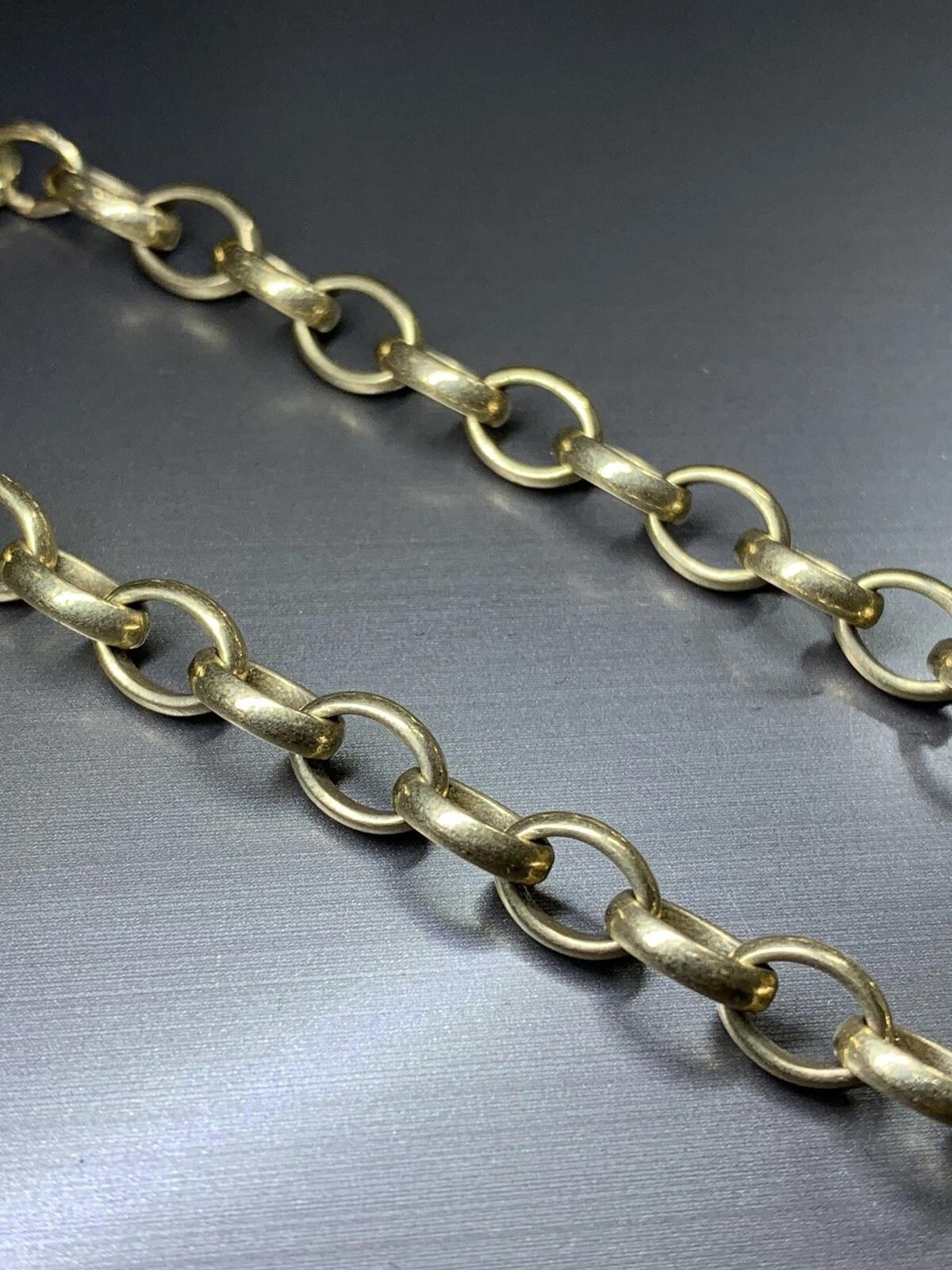 Women's or Men's 9ct Gold Curb Chain Bracelet Chunky Yellow Gold Plain For Sale