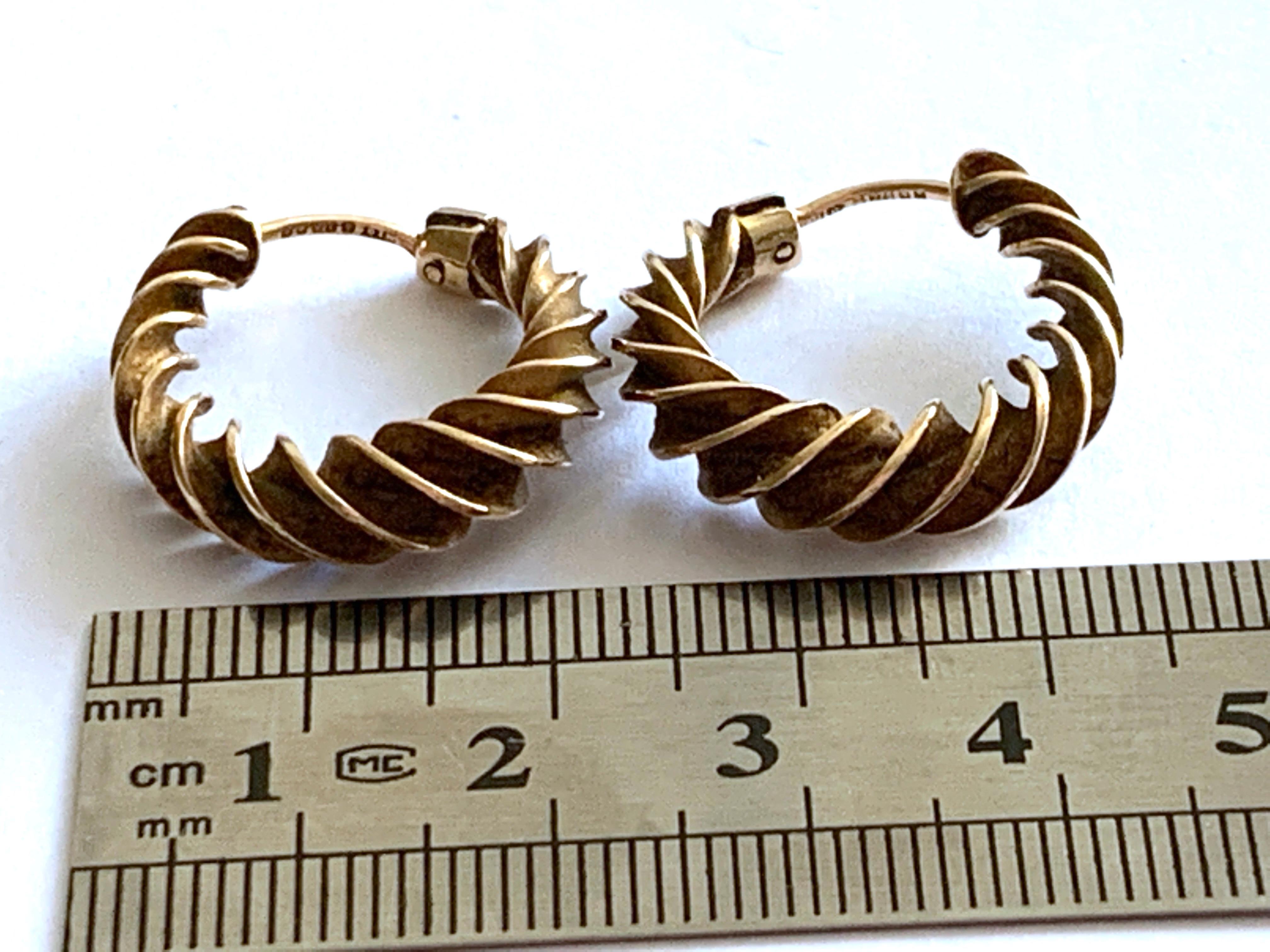 Women's or Men's 9 Carat Gold Earrings For Sale