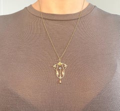 9ct Gold Edwardian Faceted Garnet Pendant, Natural Seed Pearls & Gold Teardrop