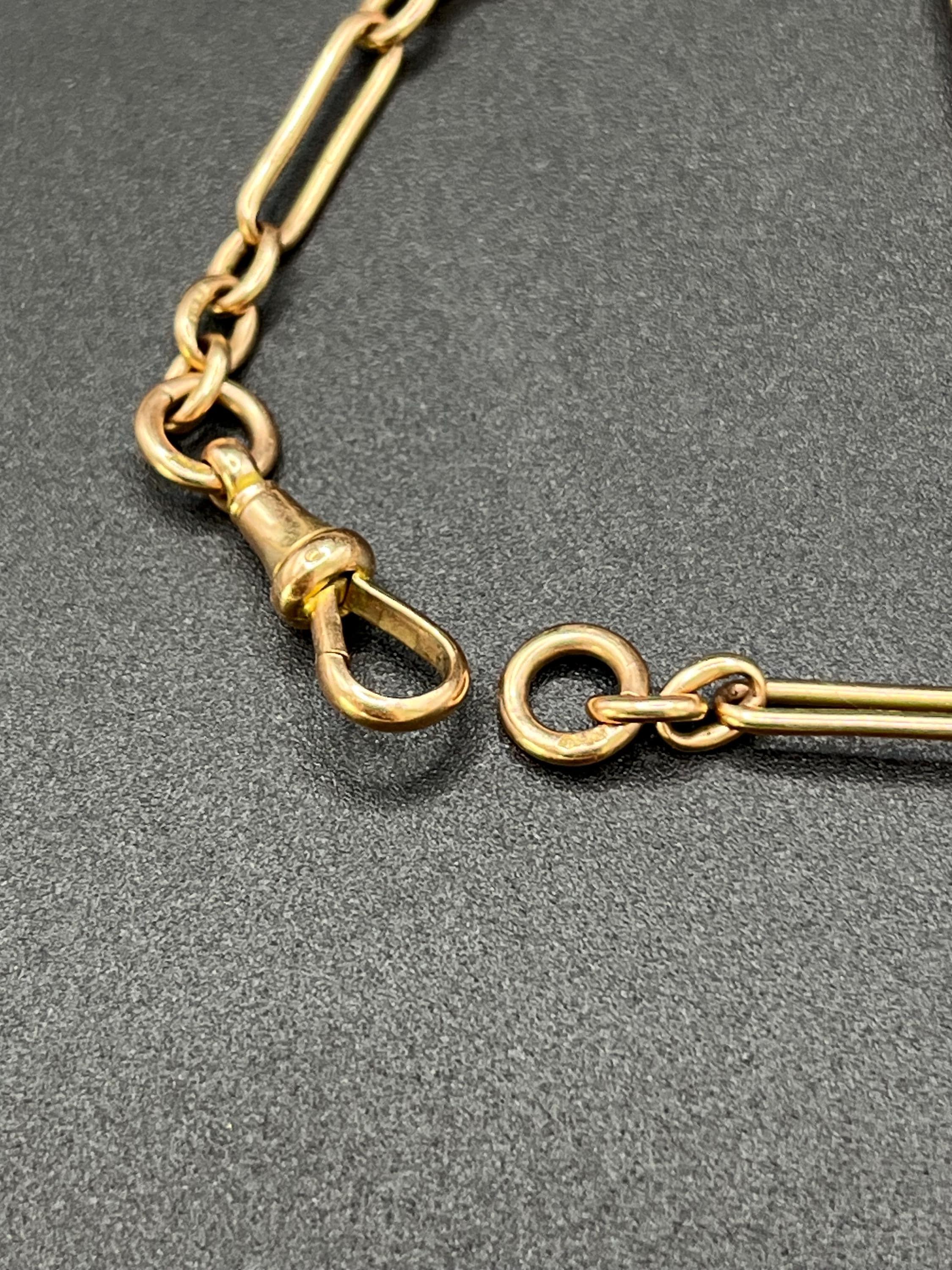 9ct Gold Edwardian Büroklammer Link Kette Extender / Armband mit Swivel Clasp im Angebot 3