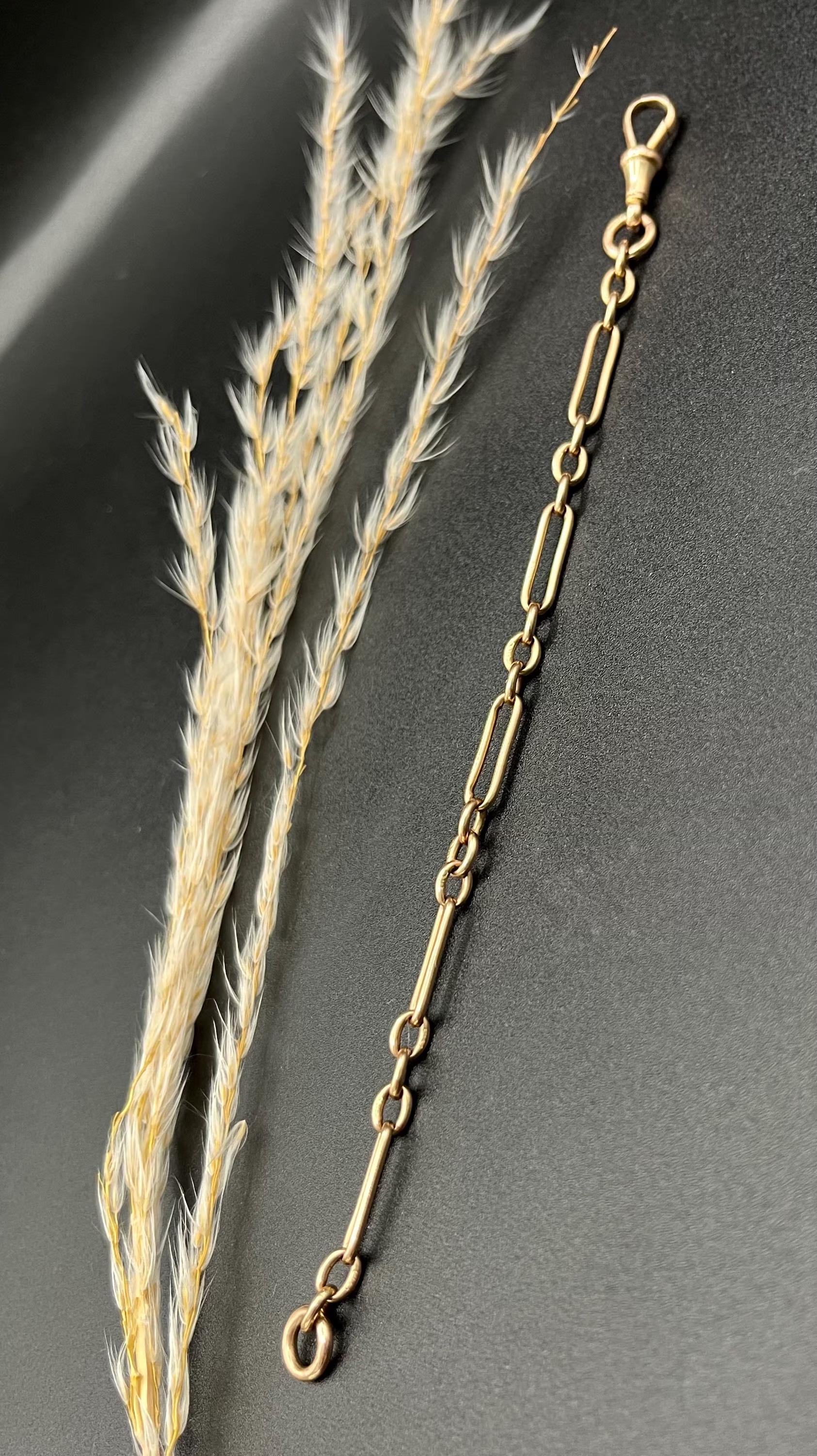9ct Gold Edwardian Büroklammer Link Kette Extender / Armband mit Swivel Clasp im Angebot 5