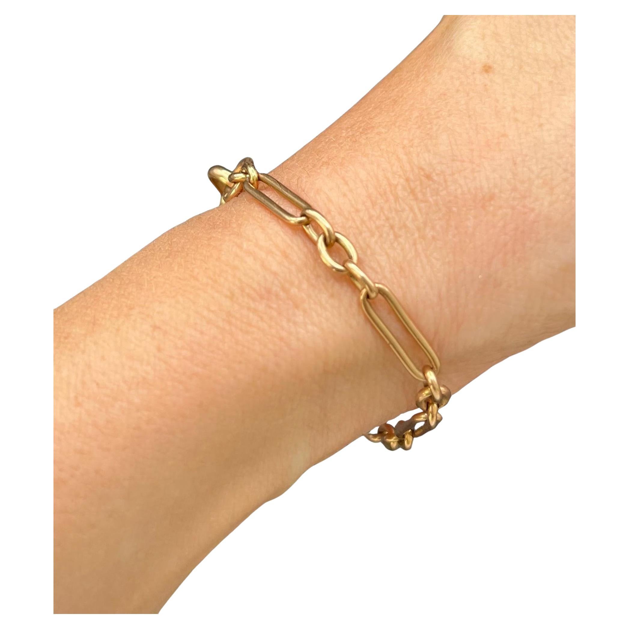 9ct Gold Edwardian Büroklammer Link Kette Extender / Armband mit Swivel Clasp im Angebot