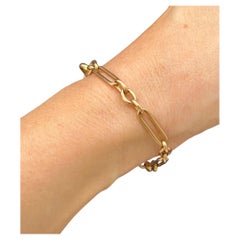 9ct Gold Edwardian Paper Clip Link Chain Extender/ Bracelet with Swivel Clasp