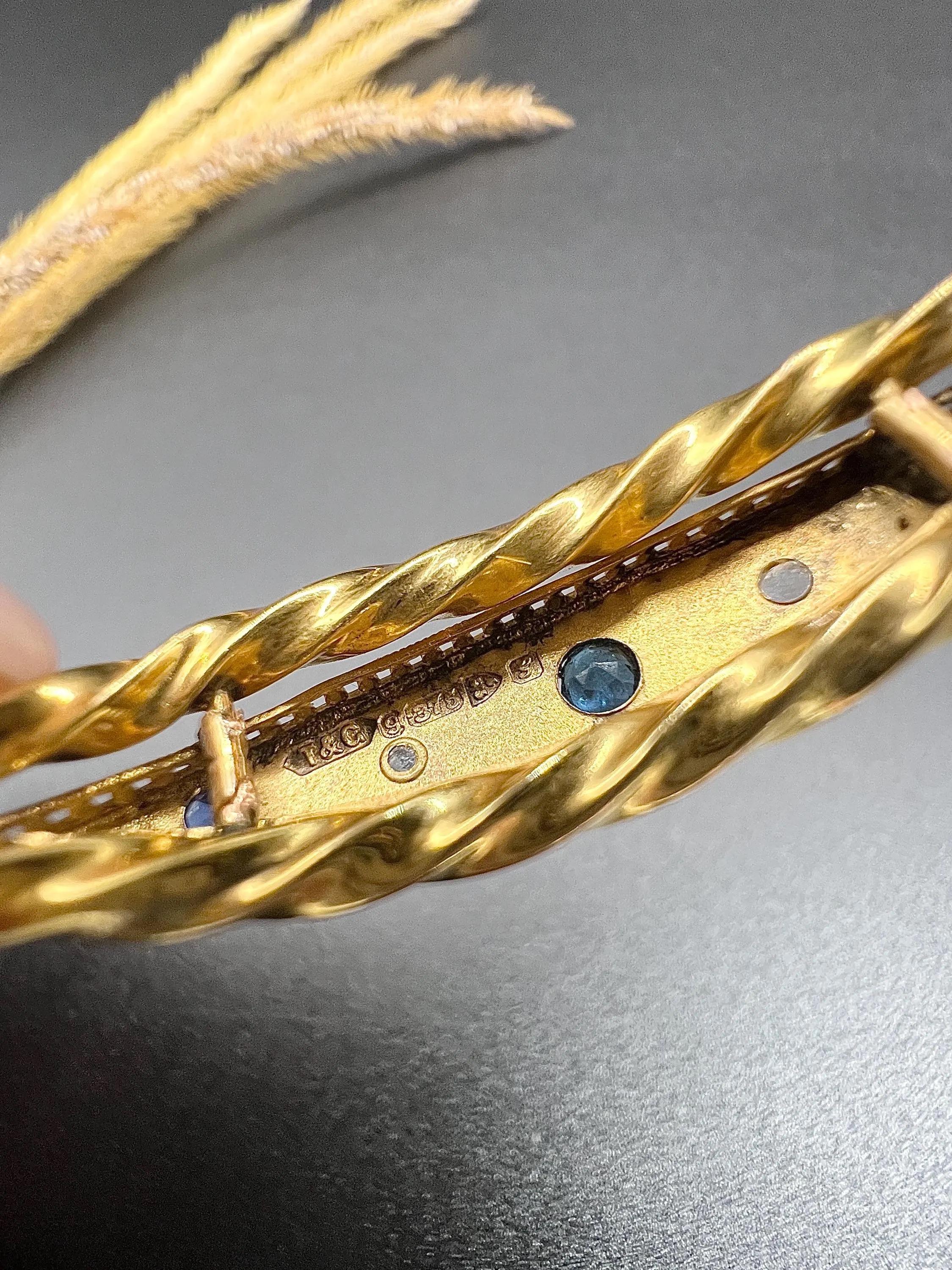 Taille ronde Bracelet jonc édouardien en or 9 carats, saphirs sertis en étoile et diamants, poinçonné Chester 1907 en vente