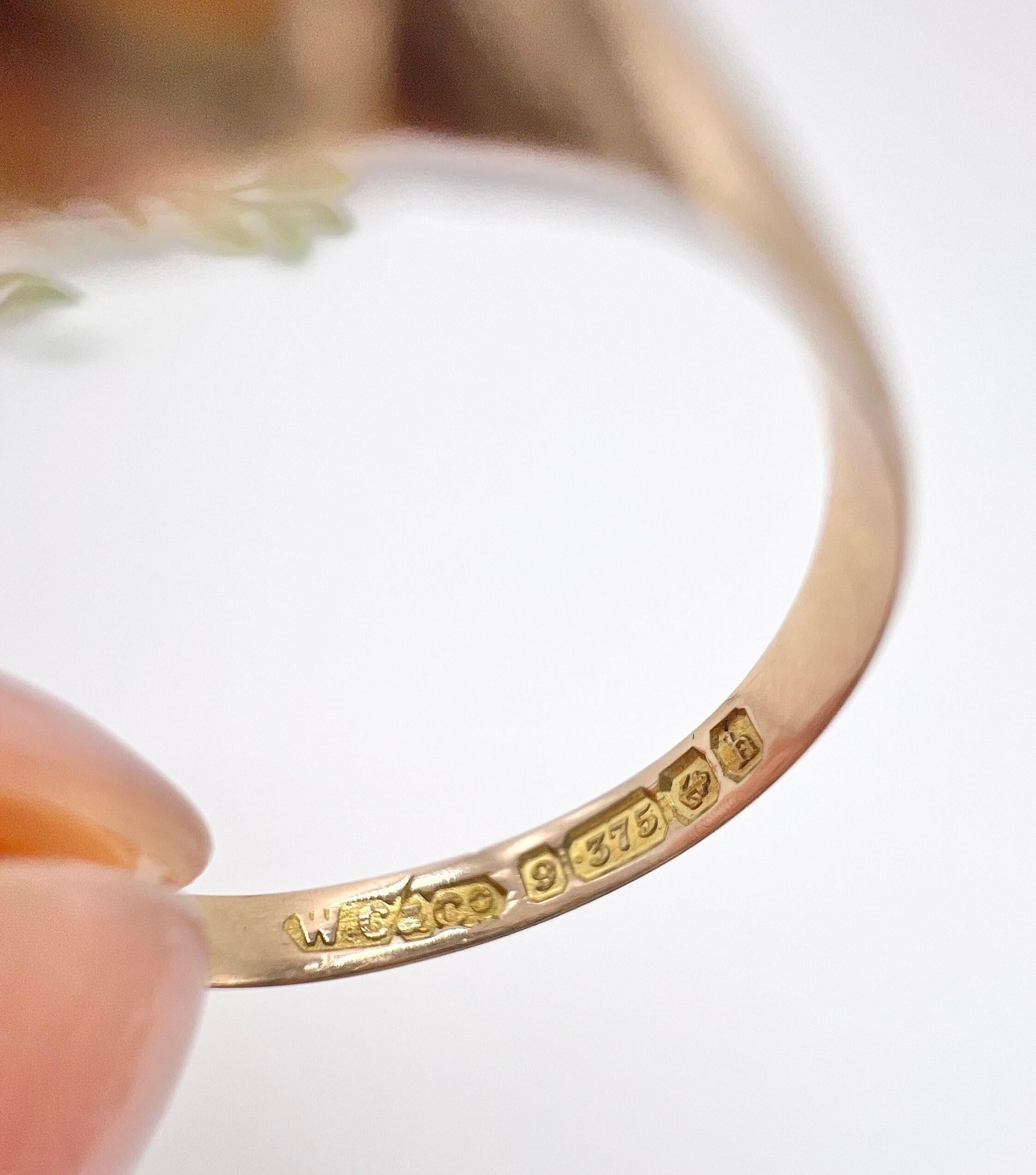 9ct Gold Edwardian Turquoise Five Stone Band Ring Hallmarked Birmingham 1907 For Sale 6