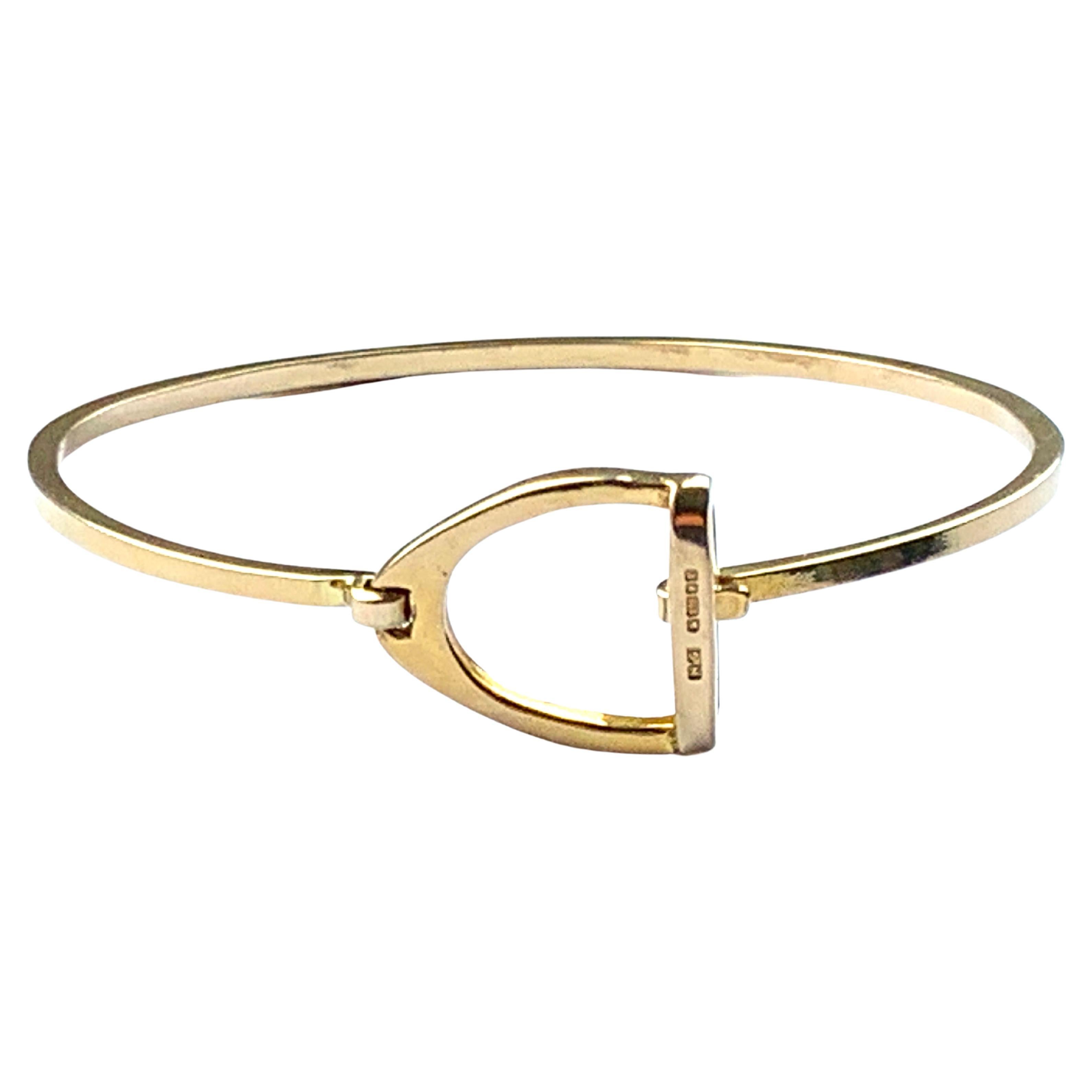 9 Carat Gold Equestrian Bangle For Sale