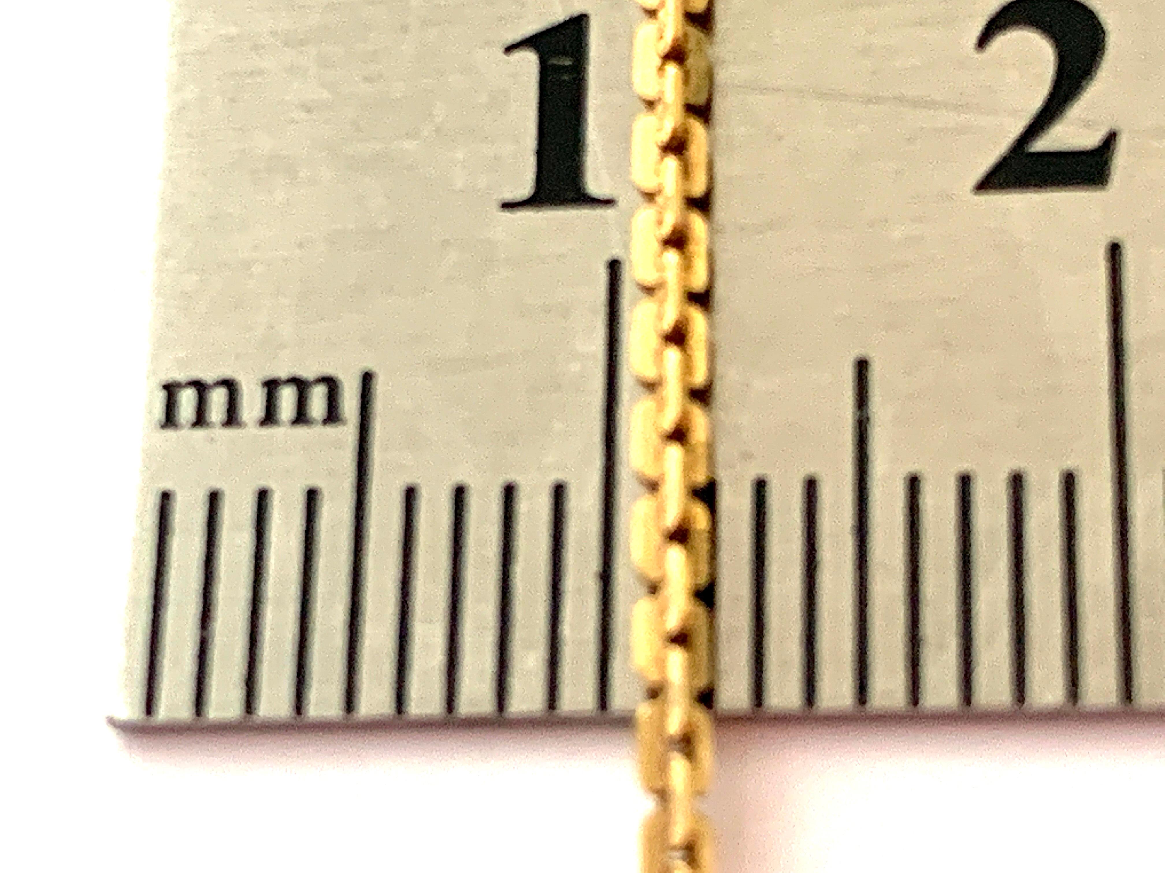 Chaîne en or 9 carats à motif géométrique de 61 cm en vente 2